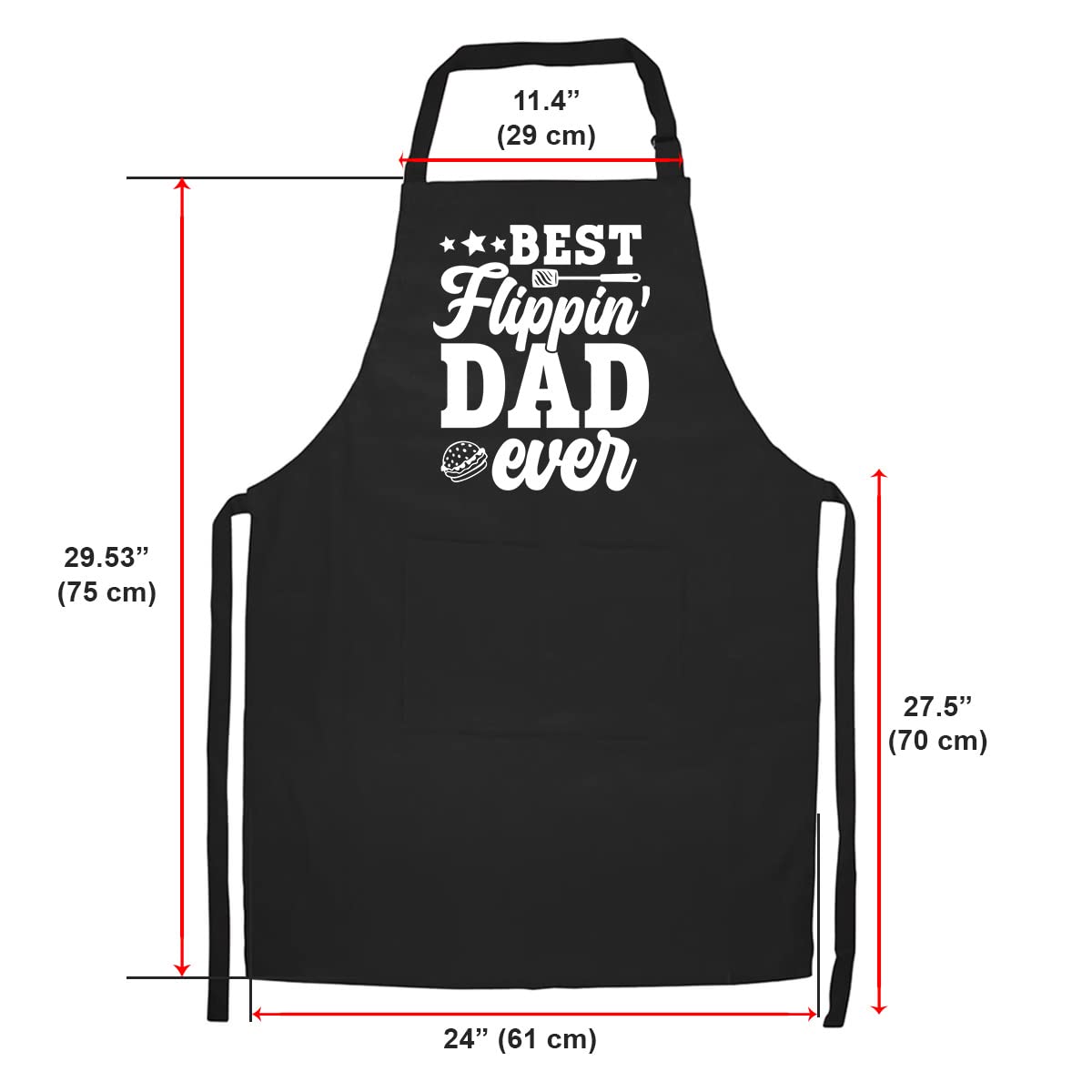 Apasin: Best Flippin' Dad Ever Apron - Funny Apron For Men With Pockets - Gift For Your Dad, Your Father, Your Grandpa, Your Gra