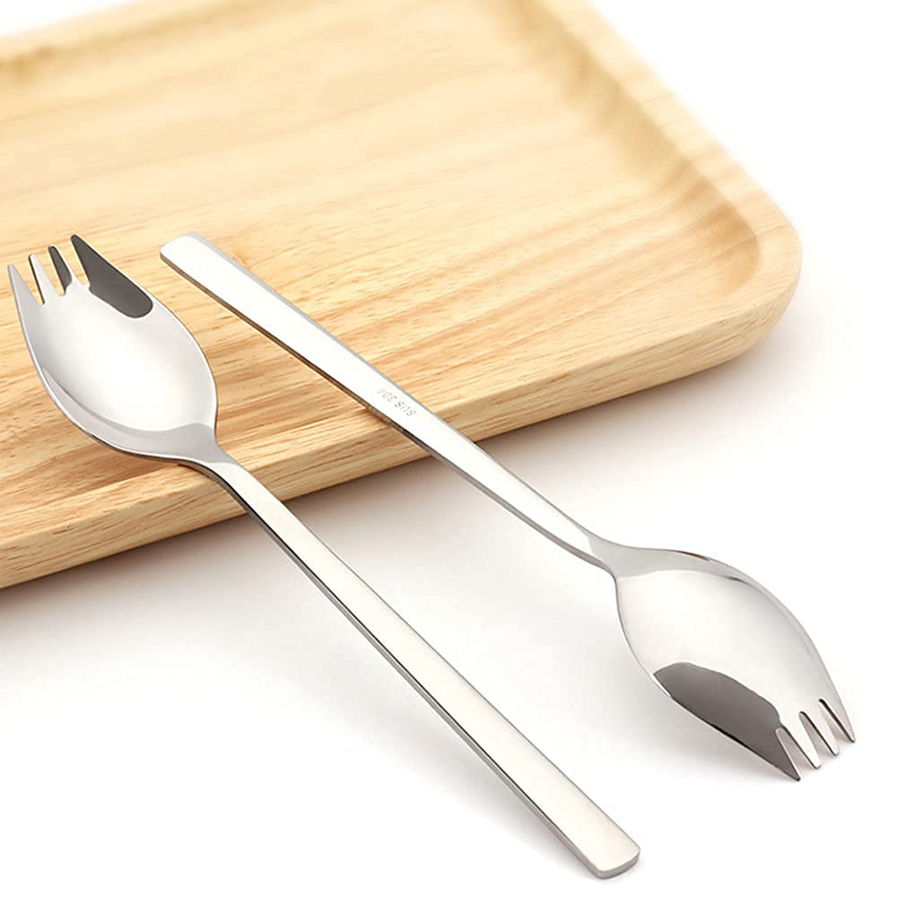 6 Pack Sporks Stainless Steel Forks And Spoons, Muulaii Metal Sporks Fork Spoon Combo For Ice Cream Spoon Salad Forks, Fruit App