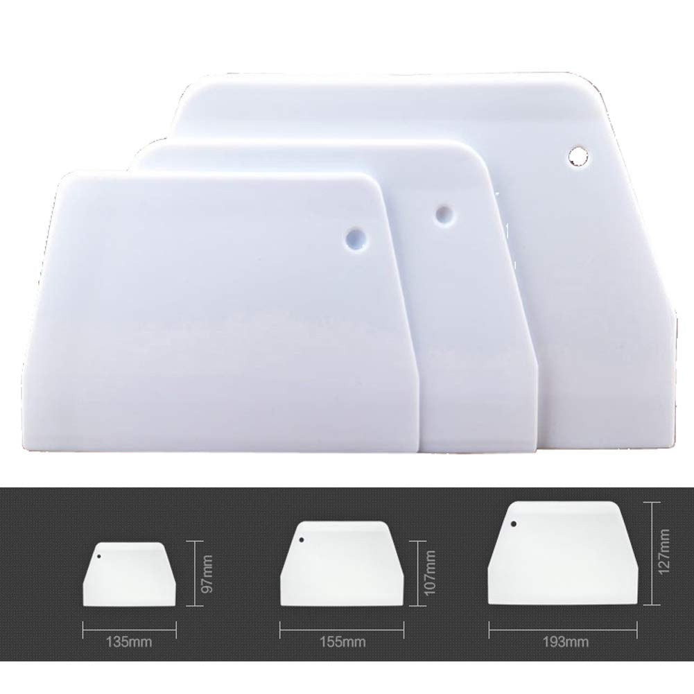 3 Pieces Dough Scraper Bowl Scraper Food-Safe Plastic Dough Cutter Trapezoidal Plastic Scraper Practical Bench Scraper Multipurp