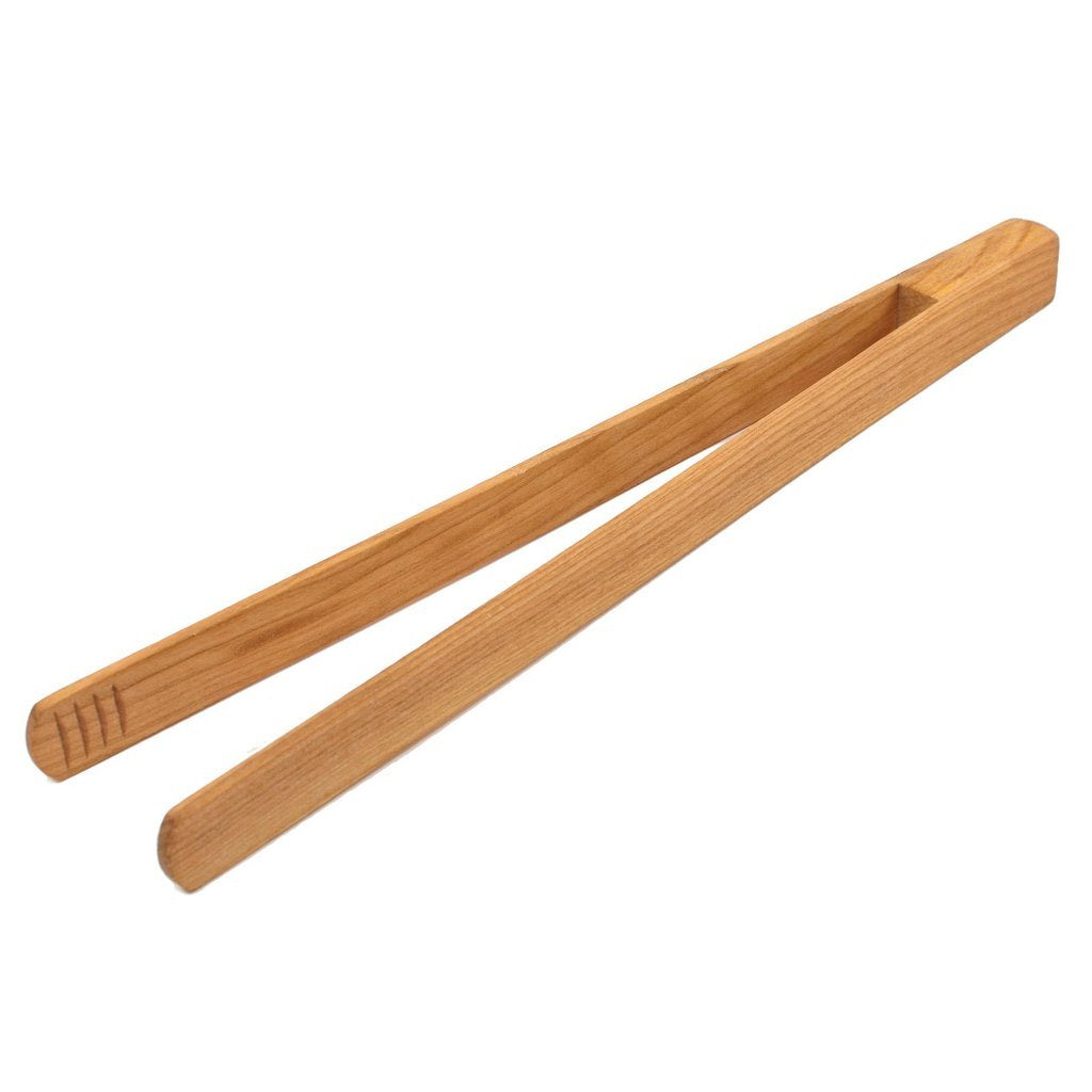 Premium, Cherry Wood Wooden Tong, 12    Long Easy Grip Toaster Wooden Tongs, Bread Tong, Wood Tong Perfect For Toast, Salad, Veg