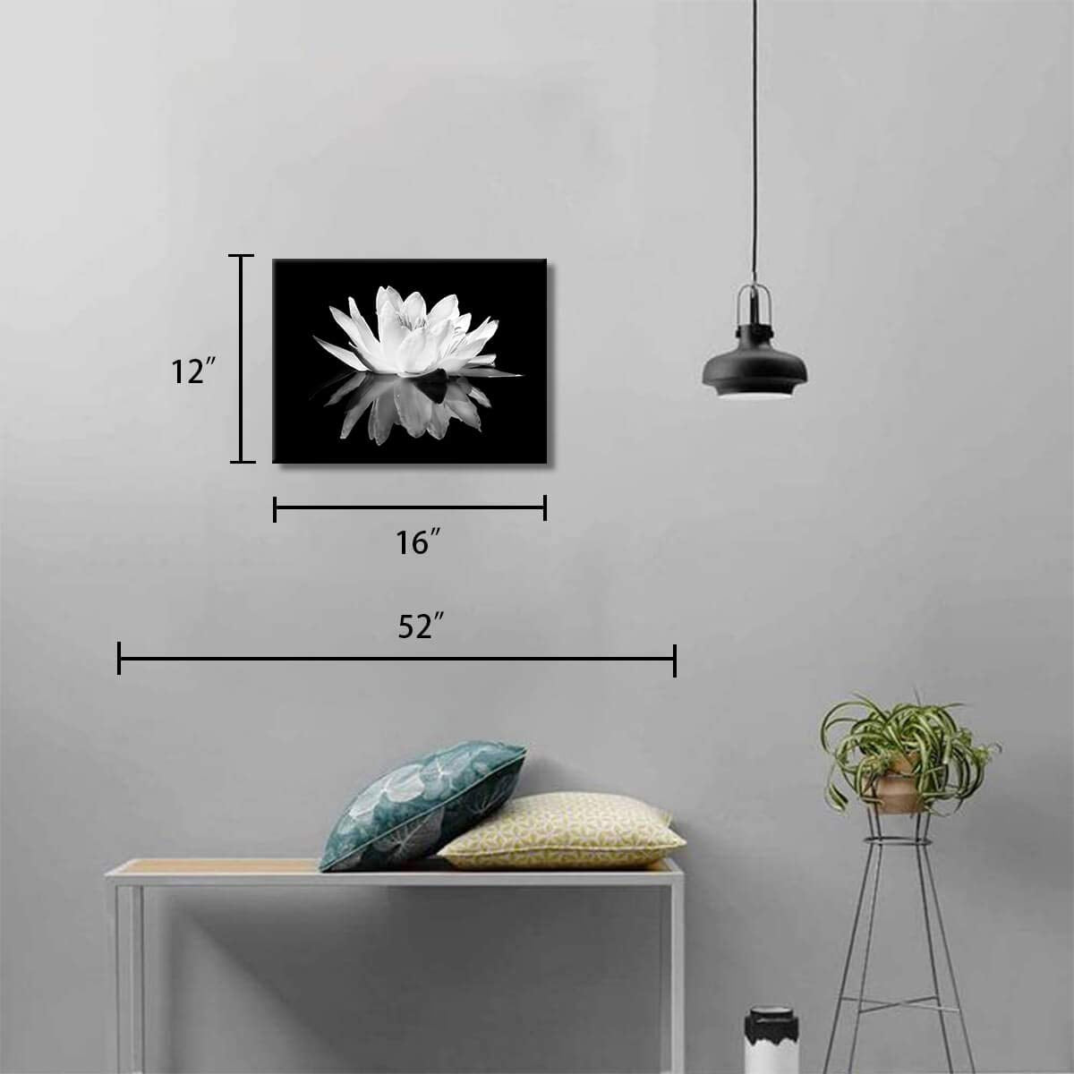 Black And White Wall Art For Bathroom Lotus Flower Canvas Wall Pictures Simple Life Floral Blossom Pictures Prints On Canvas Wal