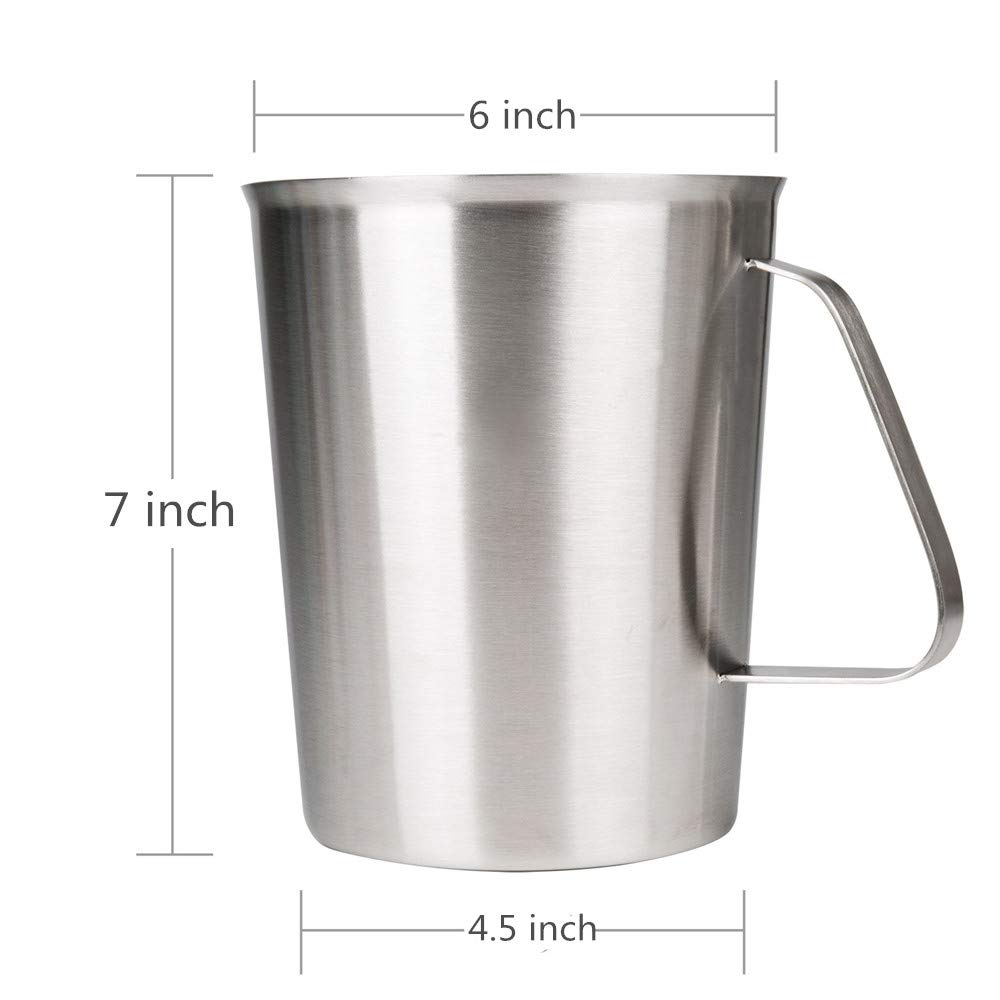 Measuring Cup, Stainless Steel Measuring Cups (64Oz/2 Liter- 8 Cup), Heavy-Duty Frothing Pitcher, Milk Frothing Pitcher Milk Fro