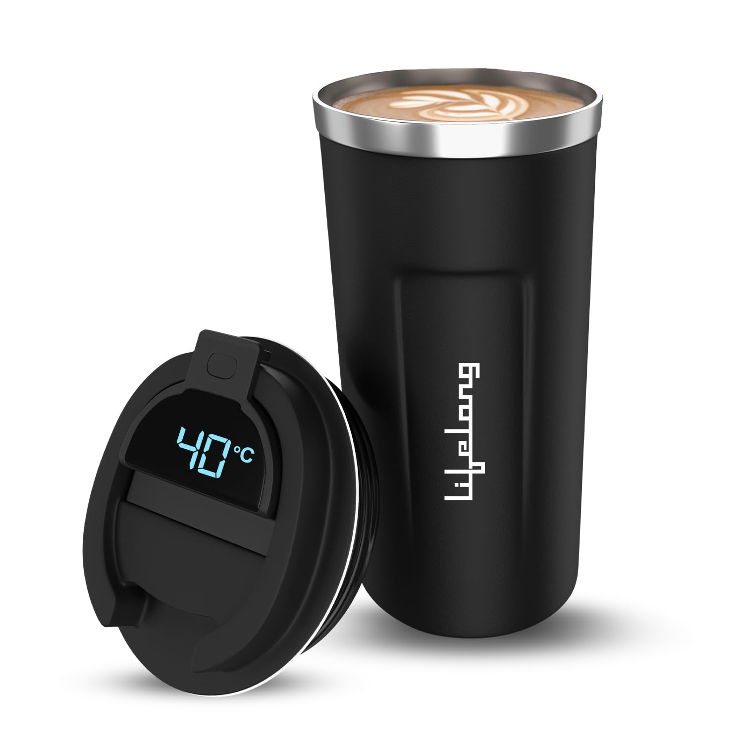 Lifelong Double Insulated Stainless Steel Mug with Temperature  510 ml, Keeps Hot and Cold Black