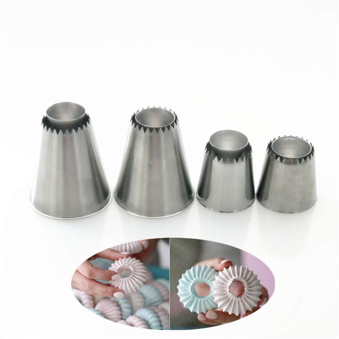 Fantasyday 4 Piece Stainless Steel Piping Tips Piping Nozzles Cake Decorating Supplies Cookies Cupcake Icing Decorating Supplies