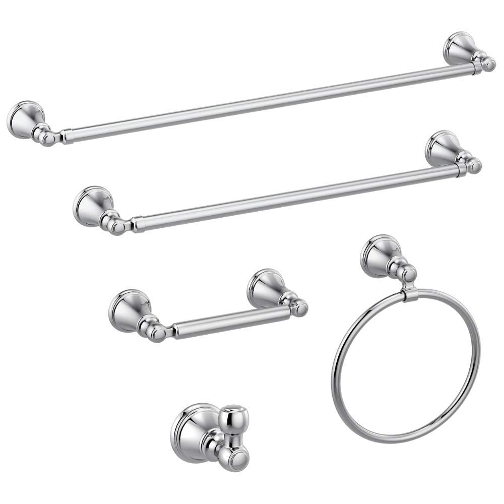 Delta Woodhurst (1-Pack) Hand Towel Holder Polished Chrome Towel Racks For Bathroom Wall Round Towel Ring Holder For Bath Towel