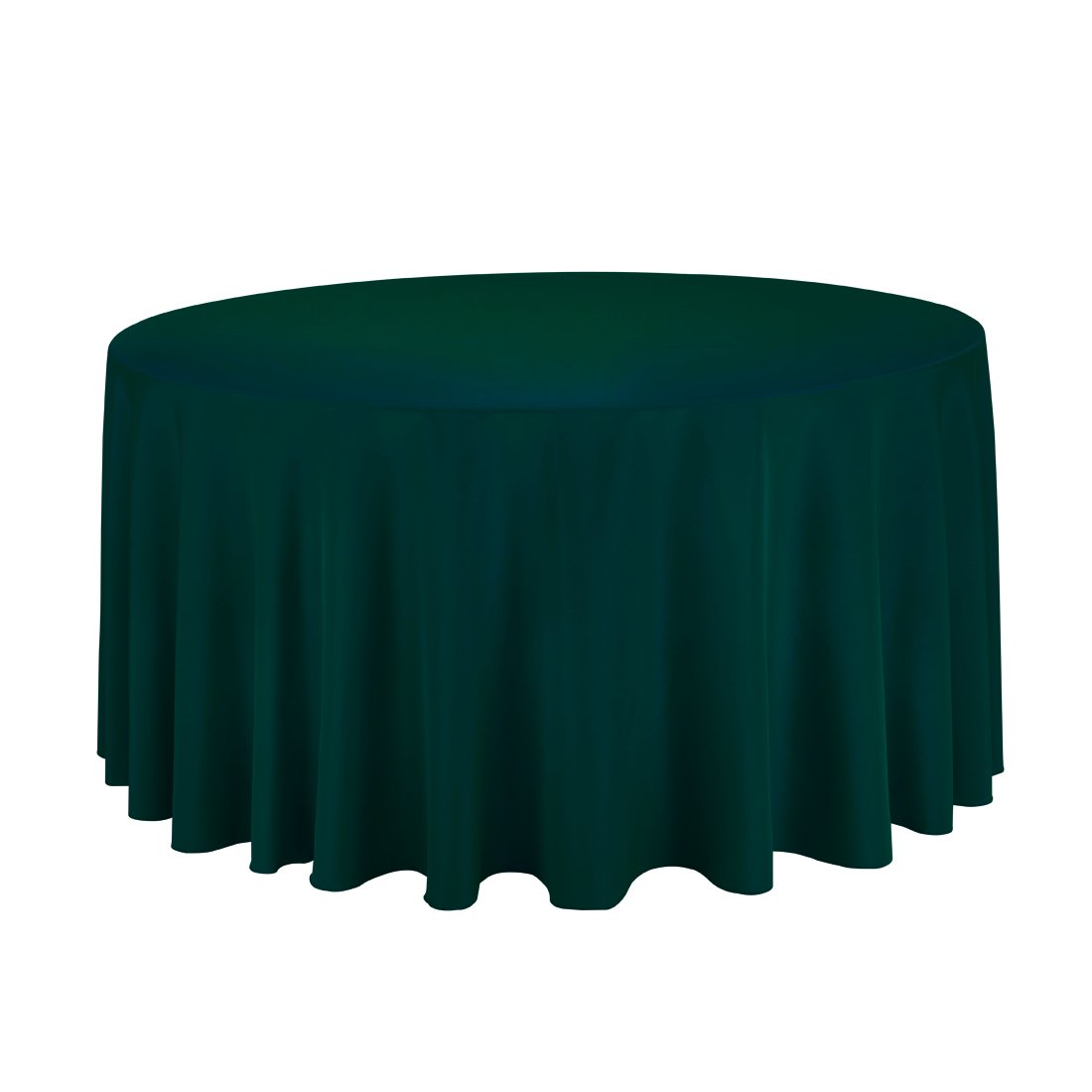 Linentablecloth 108-Inch Round Polyester Tablecloth Hunter Green