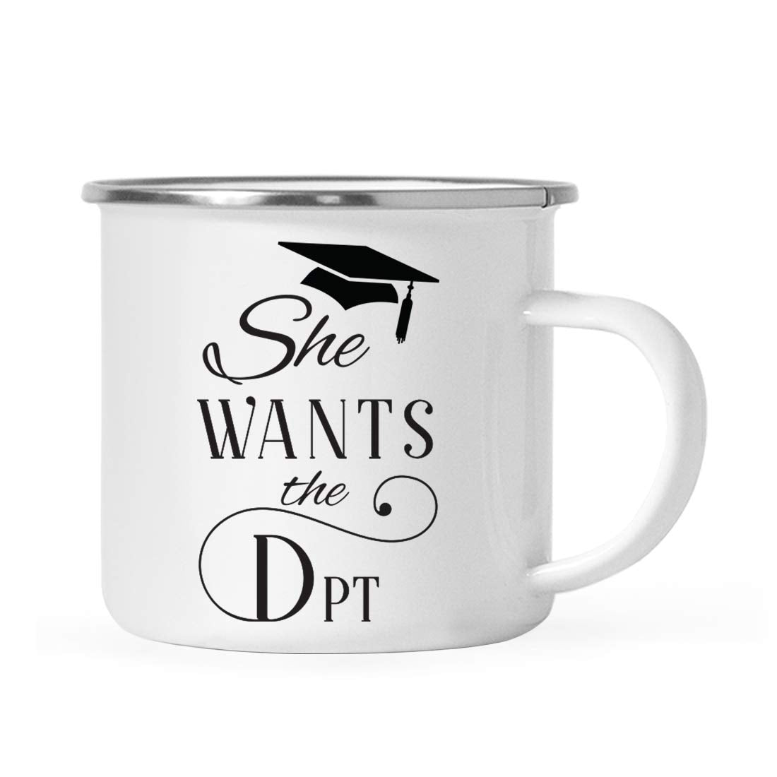 Andaz Press 11Oz. Doctor Of Physical Therapy Graduation Stainless Steel Campfire Coffee Mug Gift, She Wants The Dpt, 1-Pack, Ena