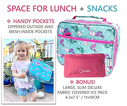 Lunch Bag For Girls With Water Bottle And Ice Pack, Cute Lunch-Box For Toddler Daycare Pre-School, Kids Container For Lunches Sn
