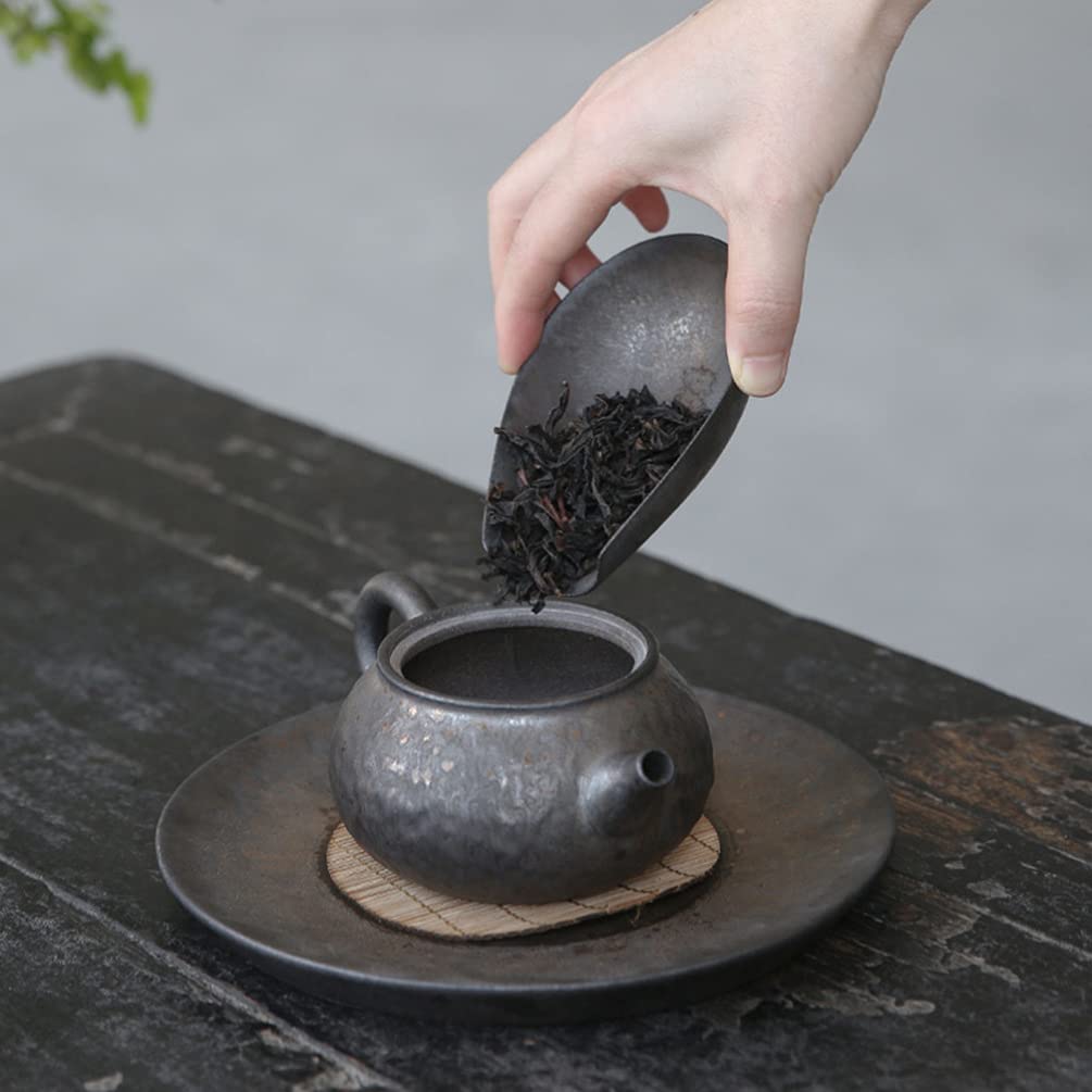 Yardwe Chinese Tea Scoop Porcelain Cha He Tea Vessel Salt Coffee Flour Shovel Loose Leaf Tea Presentation Gongfu Tea Accessory E