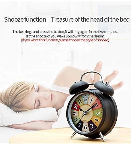 Sarth Shopobox Alloy Steel, Glass Twin Bell Edition Vintage Look With Night Led Display Table Alarm Clock, 12X10X6 Cm ((Vintage-