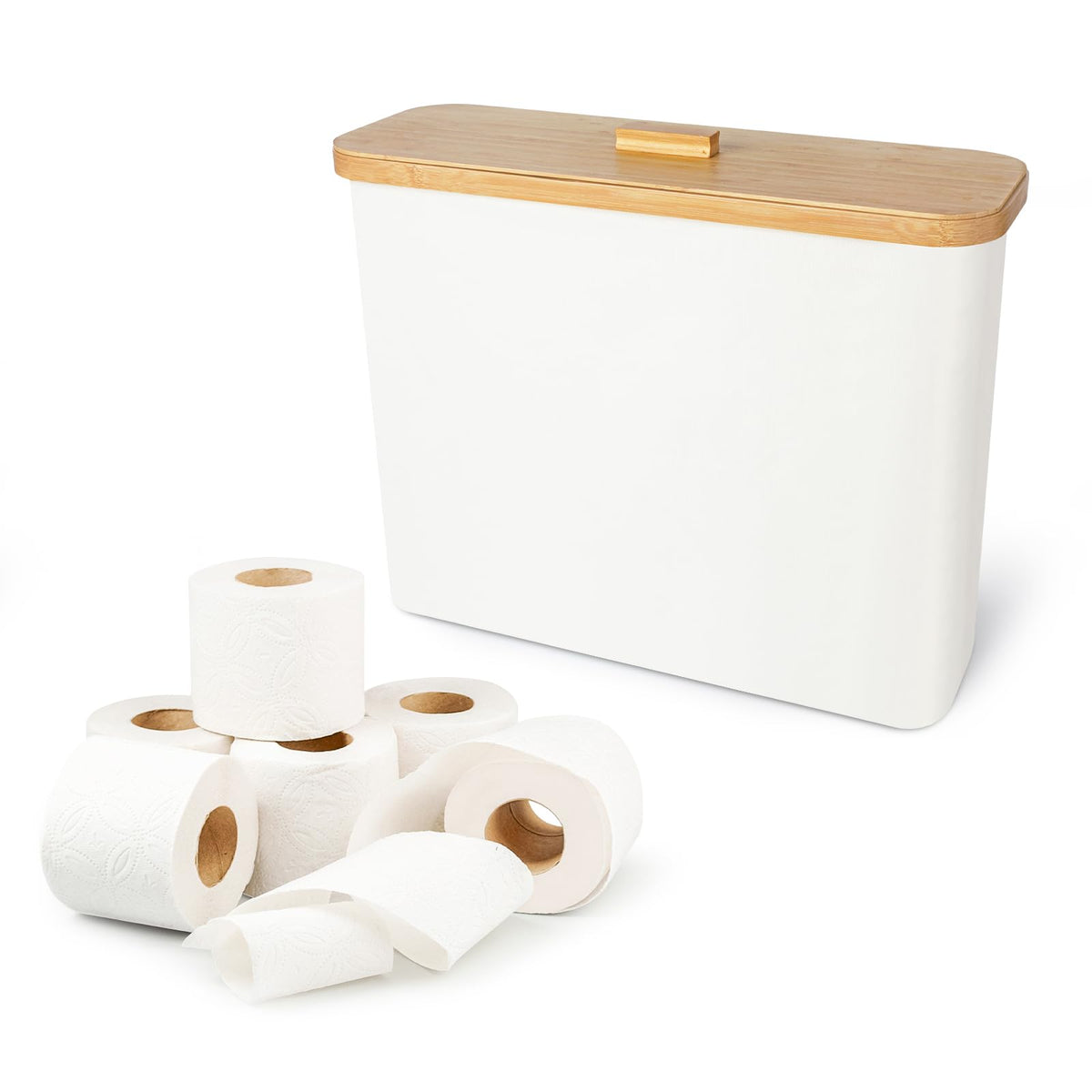 Toilet Paper Storage Basket, Toilet Paper Organizert For Bathroom Storage, Bamboo Basket Bin For Toilet Tank, Toilet Paper Holde