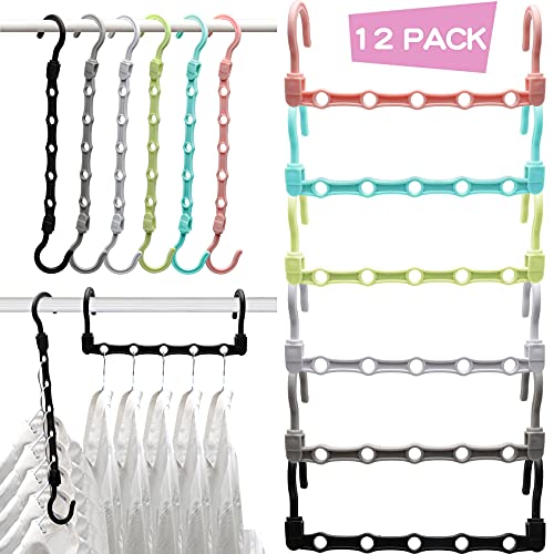 Closet Organizers And Storage,12 Pack Sturdy Hanger For Heavy Clothes,Upgraded Space Saving Hangers,Magic Closet Organization Cl