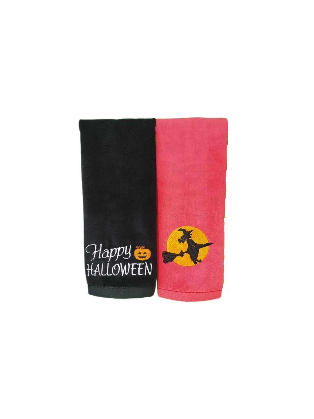 2 Pack Happy Halloween Hand Towels, 100% Soft Cotton, Basket Stuffers, (11X18Inches) Decor Hand Towels Gift Packed, Decorative H