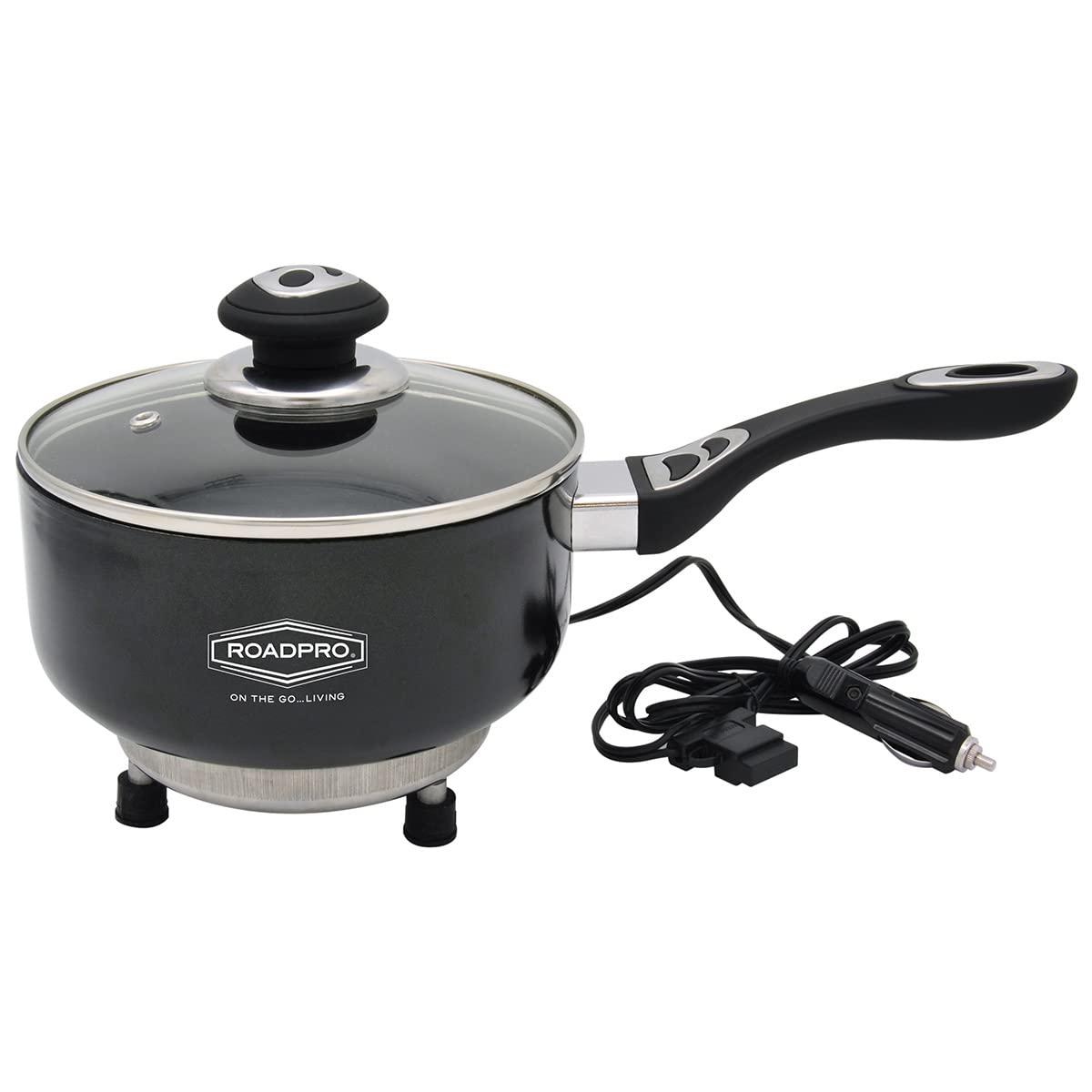 Roadpro Rpsp225Ns 12-Volt Portable Saucepan With Non-Stick Surface,Black