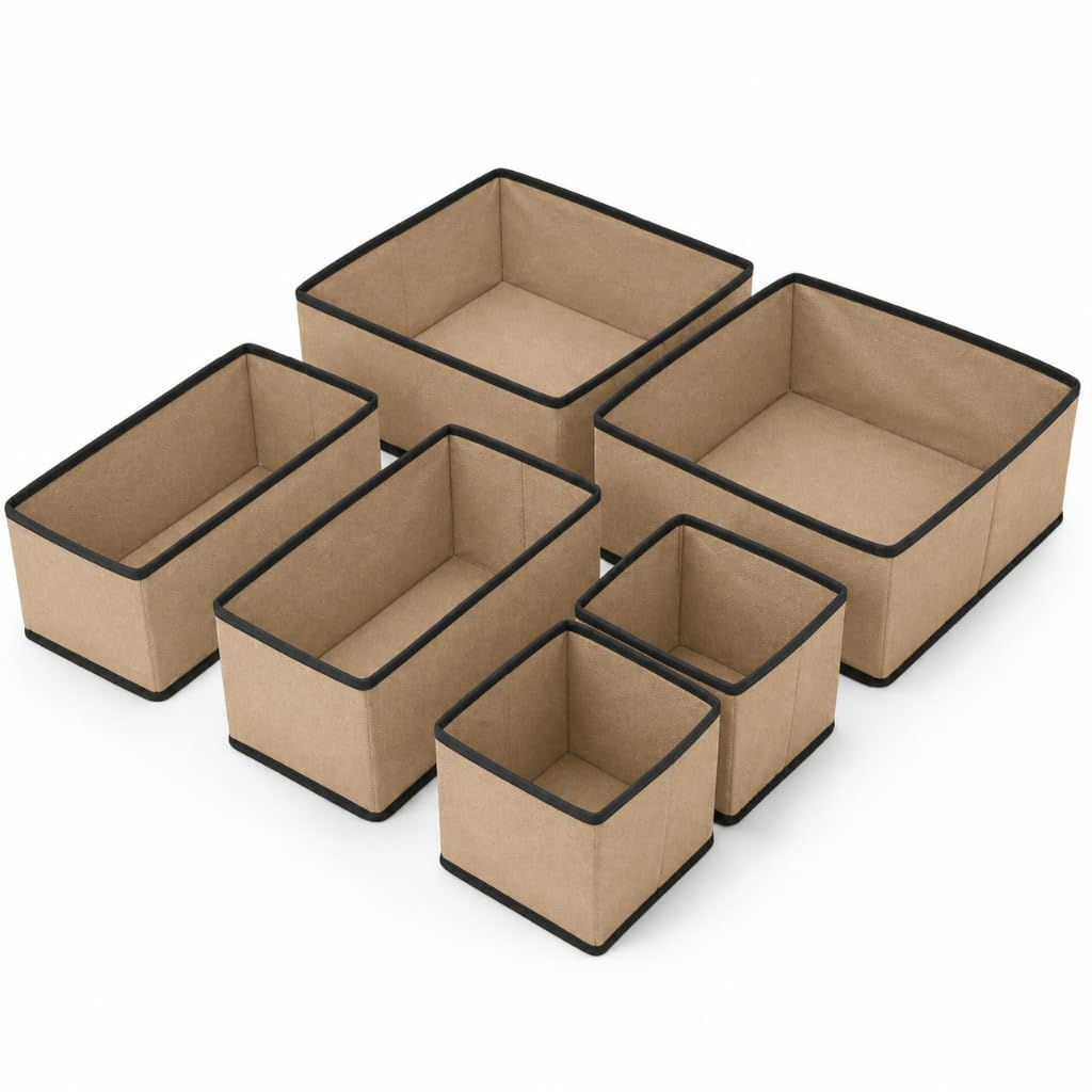 Sopent 6 Pcs Foldable Wardrobe Organizer For Clothes  Fabric Drawer & Closet Storage Boxes For Wardrobe Almirah | Clothing Orga