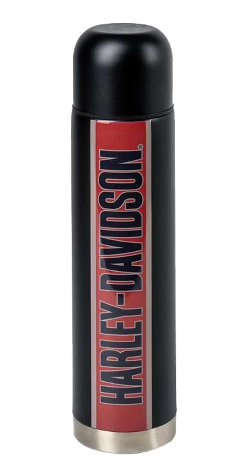 HarleyDavidson Bold HD Trenton Double Wall Stainless Steel Thermos, Black/Red