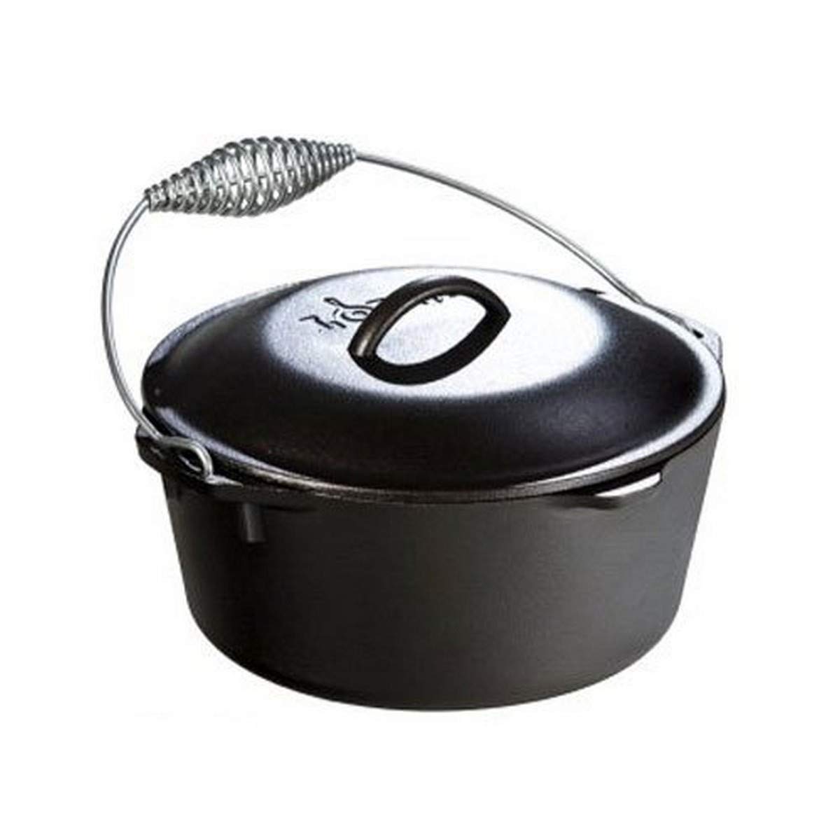 Lodge 5 Quart Pre-Seasoned Cast Iron Dutch Oven With Lid - Wire Bail Handle For Easy Transfer From Cooking Surface To Table - Us