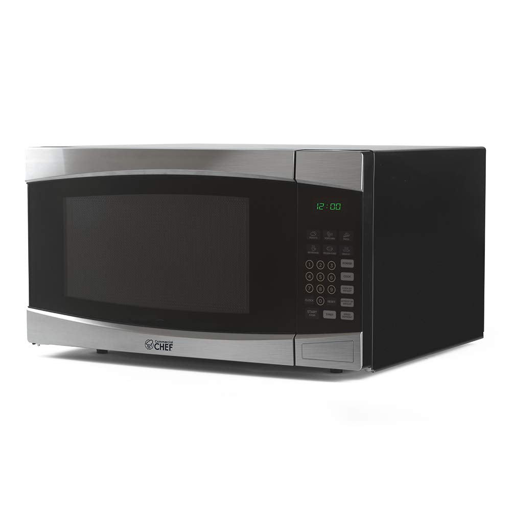 Commercial Chef Chm16100S6C Countertop Microwave Oven,1000 Watts, Small Compact Size, 10 Power Levels, 6 Easy One Touch Presets