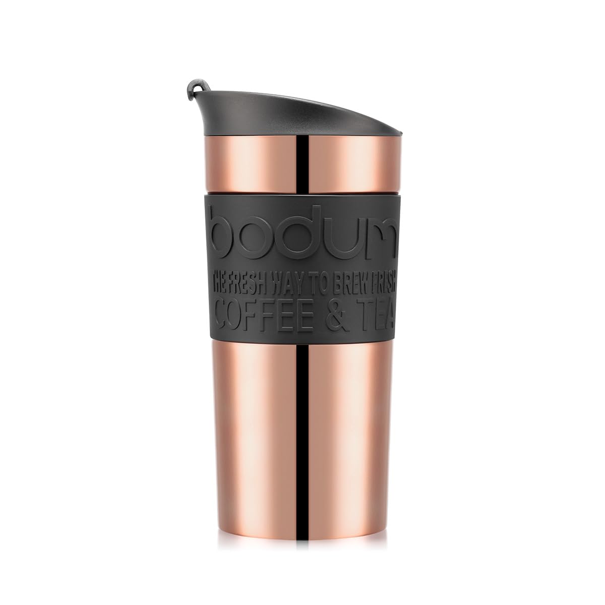 Bodum 12oz Double Wal Insulated Travel Mug with Lid, Stainless Steel, Copper