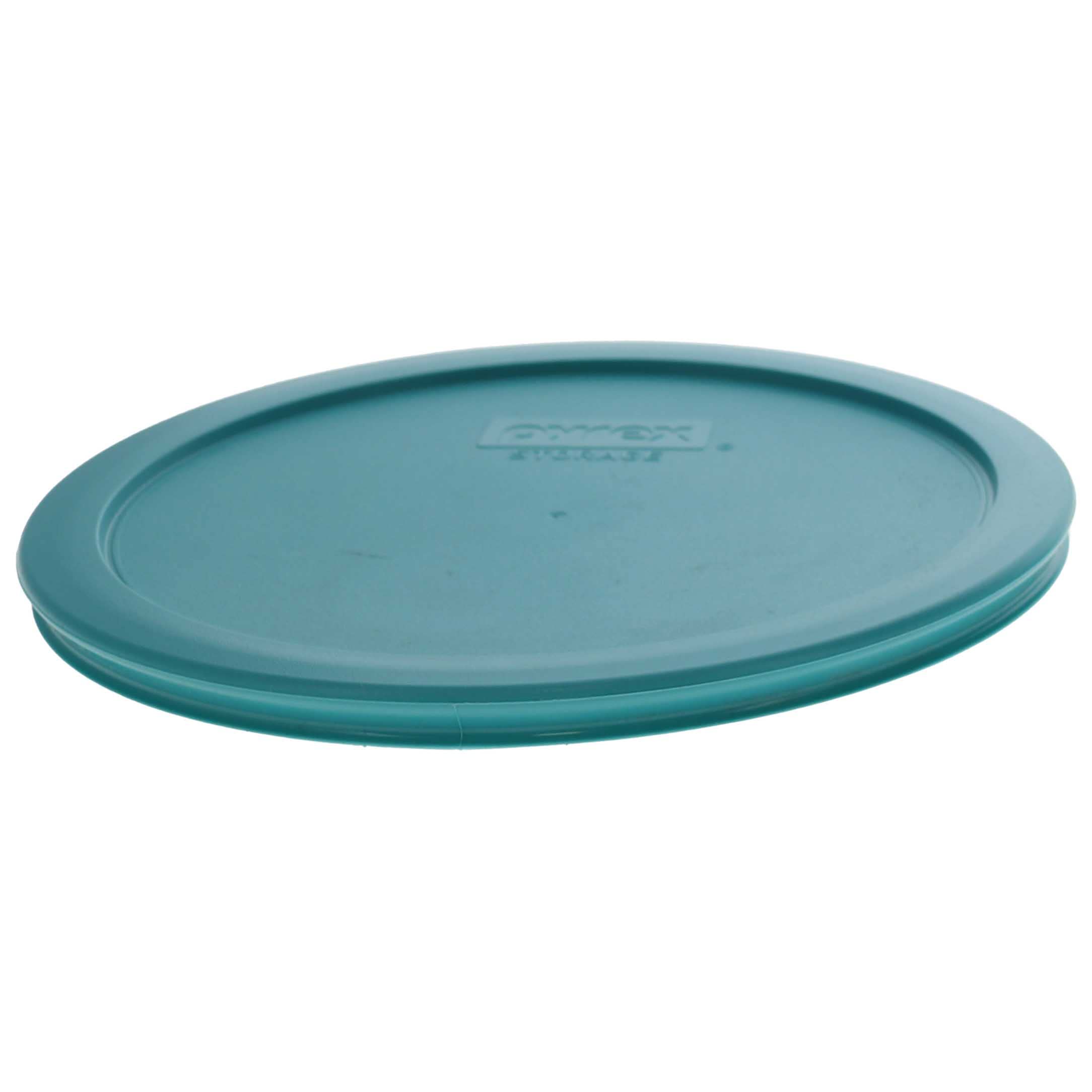 Pyrex 7402-Pc Turquoise Round Plastic Food Storage Replacement Lid, Made In Usa - 2 Pack