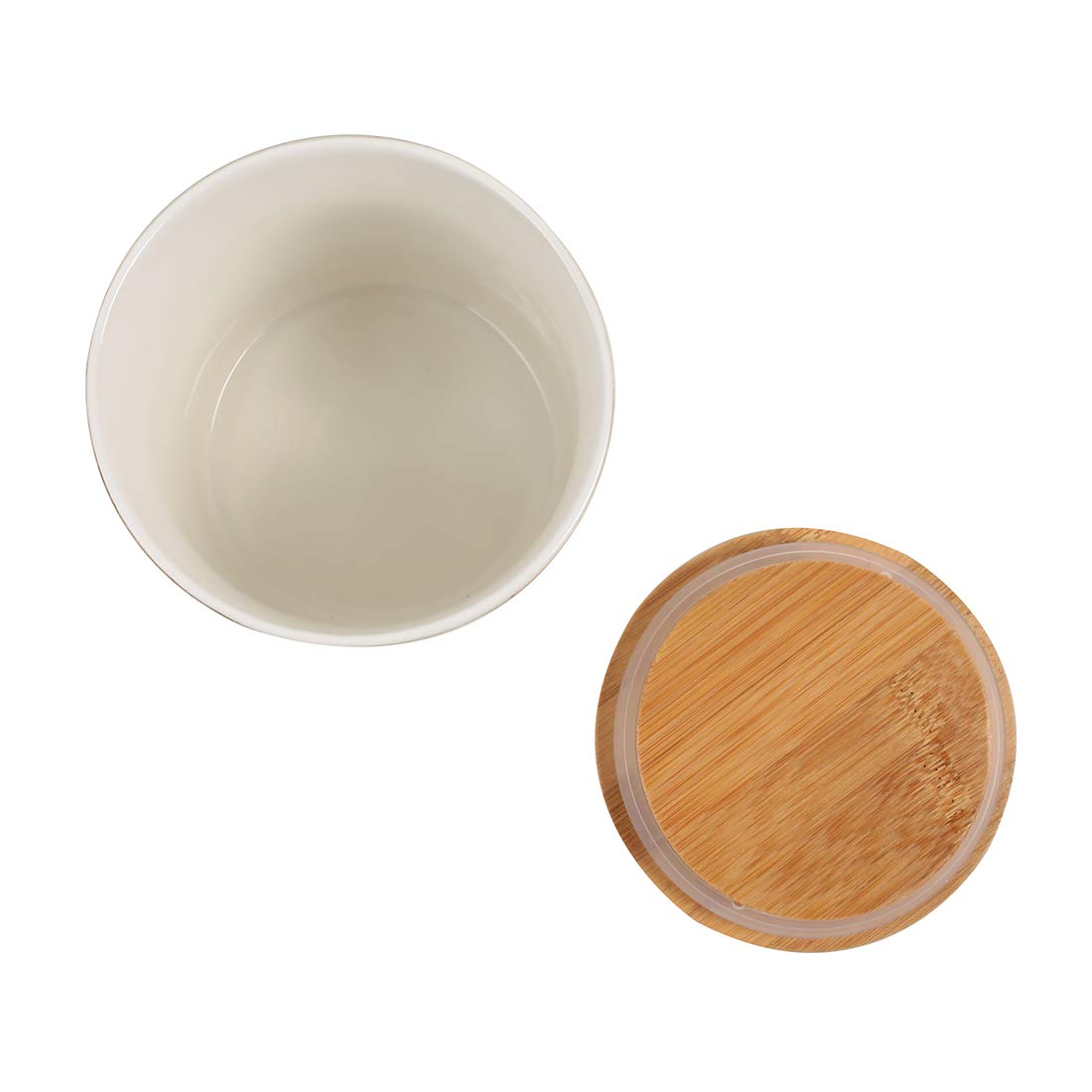 Chumbak Mint Lawns Ceramic Storage Jar -Mint Green Kitchen Storage Jar, Wooden Lid, Modern Print,Airtight, Dining, Tableware, Fo