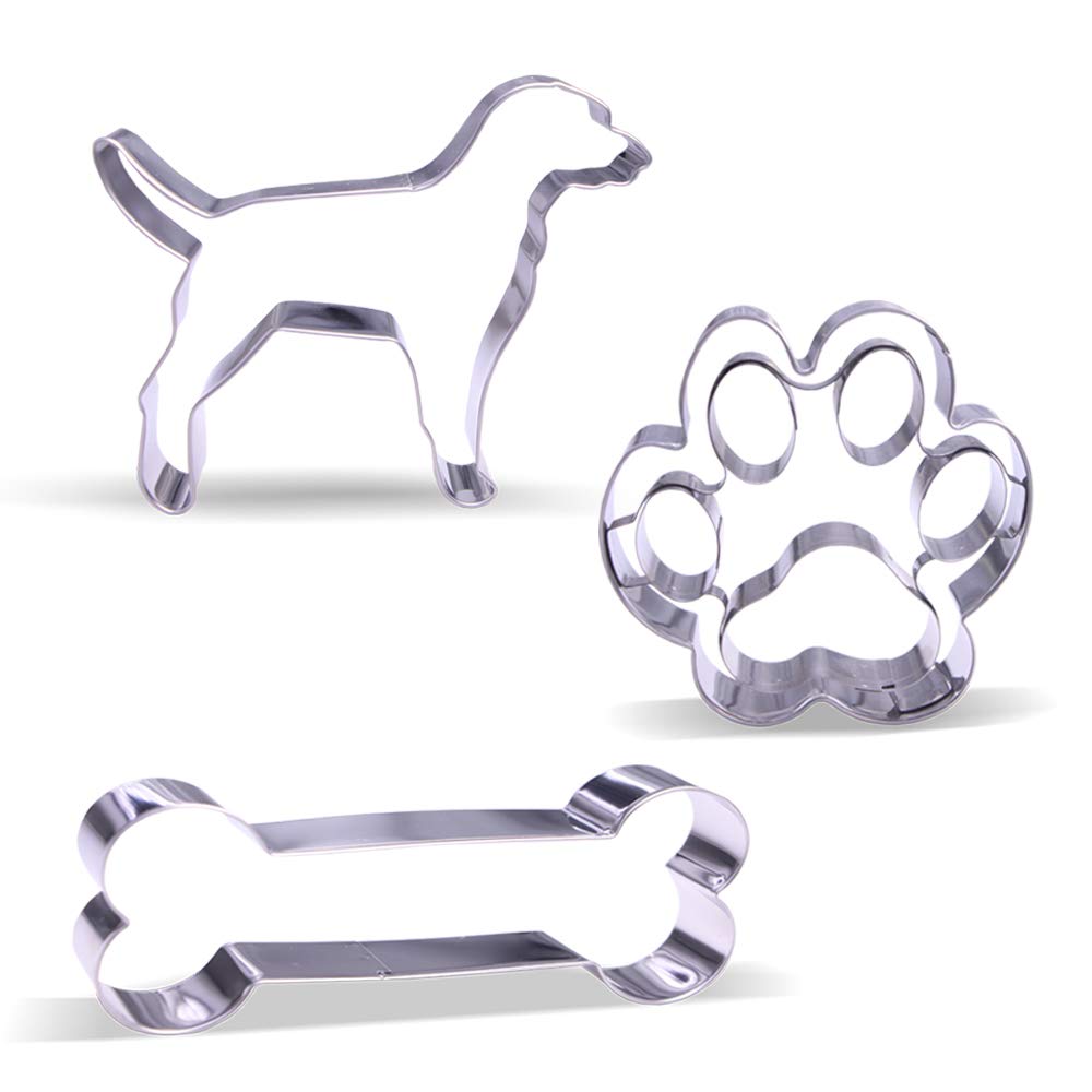 Large Dog Cookie Cutter Set - 3 Piece - Stainless Steel