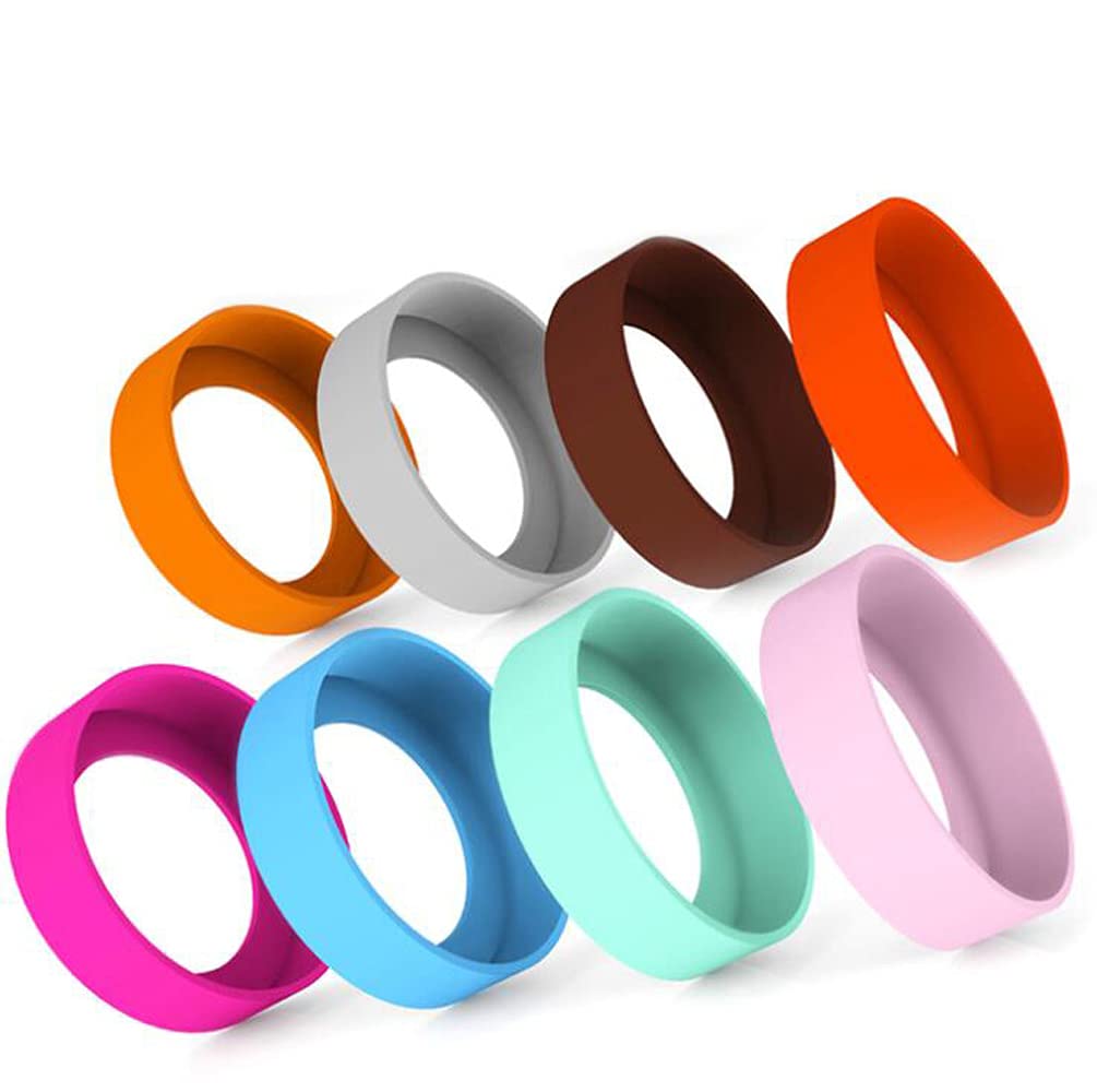 Gteller 8 Pcs Eco-Friendly Non-Slip Silicone Coaster For 20 Oz, 30 Oz Tumbler (8Color/Pcs 70Mm)