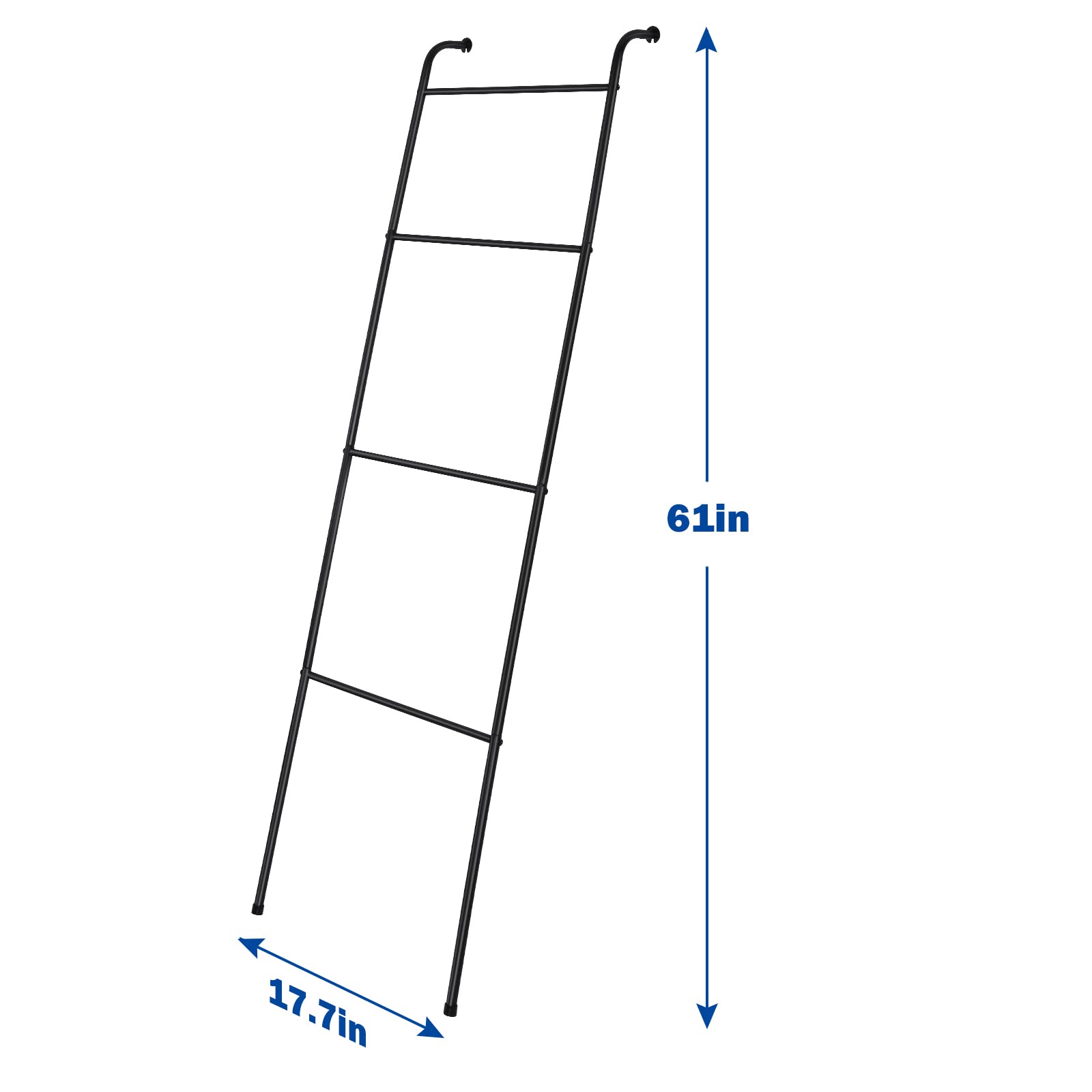 Blanket Ladder Decorative Towel Rack Holder For Bathroom, Wall Leaning Metal Drying Quilt Stand For Living Room Bedroom Farmhous