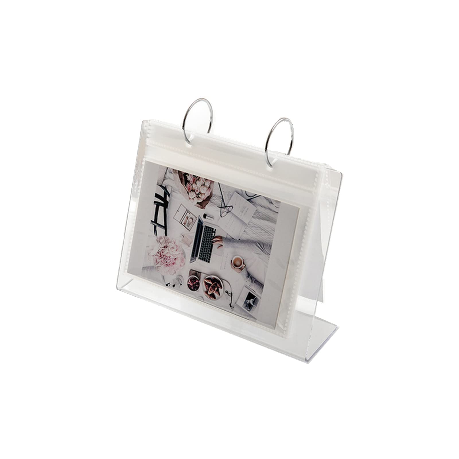 4X6Acrylic Sign Holder,Flip Frame for Pictures,Clear Self Standing Frame,Horizontal Double Sided Display,L Shape Acrylic Sign Ho