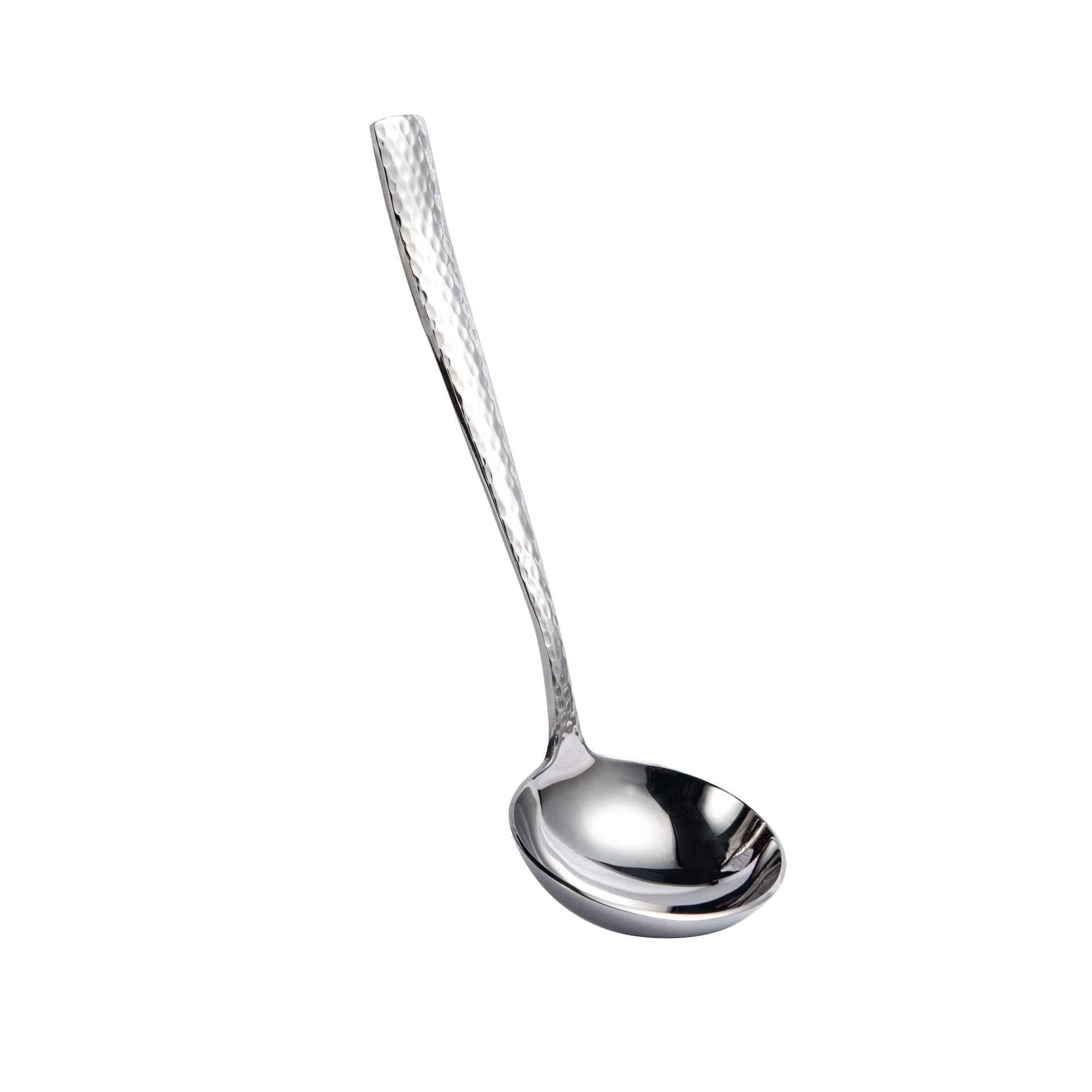 Imeea Hammered Gravy Ladle Small Sauce Ladle 18/10 Stainless Steel Small Ladle For Serving 7.6-Inch Gravy Boat Ladle (Silver)