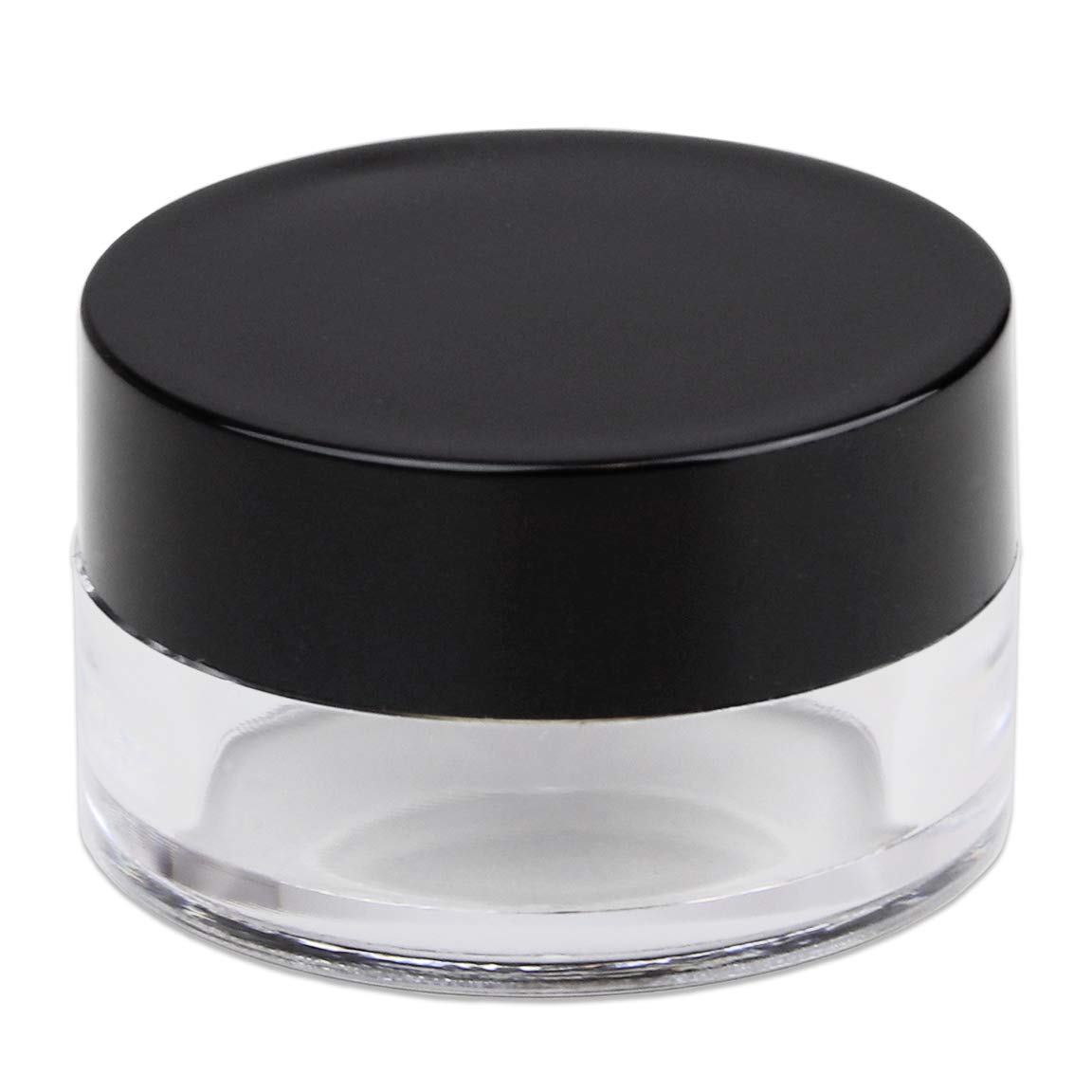 50 Jars - Beauticom High-Graded 5 Grams/5 Ml Bpa Free Thick Clear Acrylic 100% No Leak Plastic Empty Containers With Black Lid F