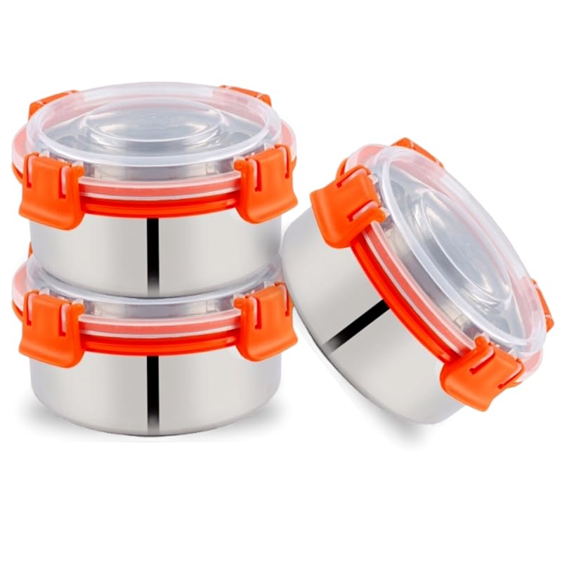 Uninox Stainless Steel Smart Clip Lock Leakproof Container (300 Ml) | Airtight Food Storage Box | Bpa Free Steel Lunch Container