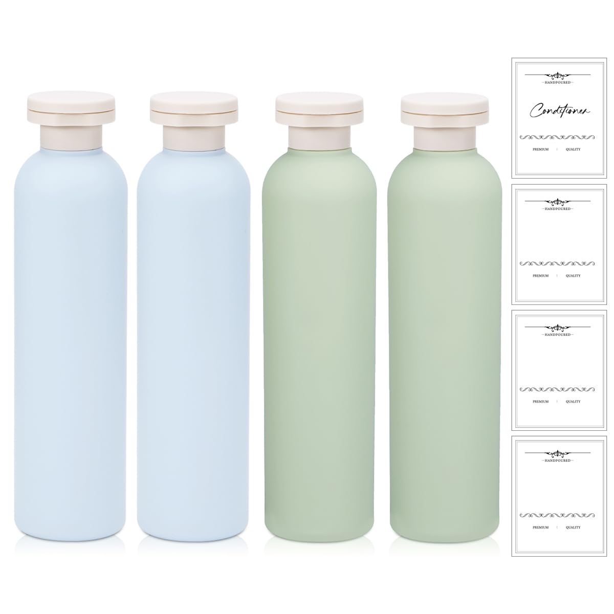 Umetass 8.8 Oz Plastic Travel Shampoo Bottles, Refillable Flip Cap Squeeze Bottles For Toiletries, Large Leakage-Proof Travel Sh
