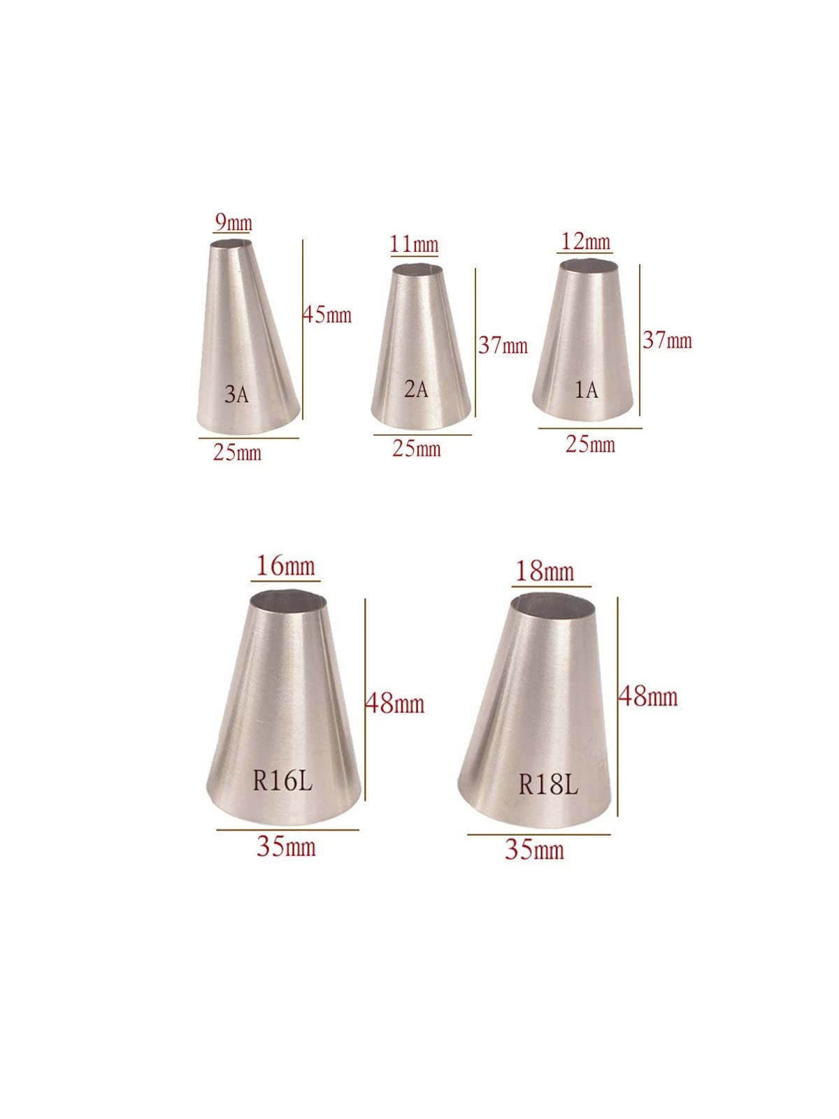 Large Round Icing Tips,Macaron Piping Tips,Round Decorating Tips For Frosting Filling Cake Cupcake Cookies Dessert Cream