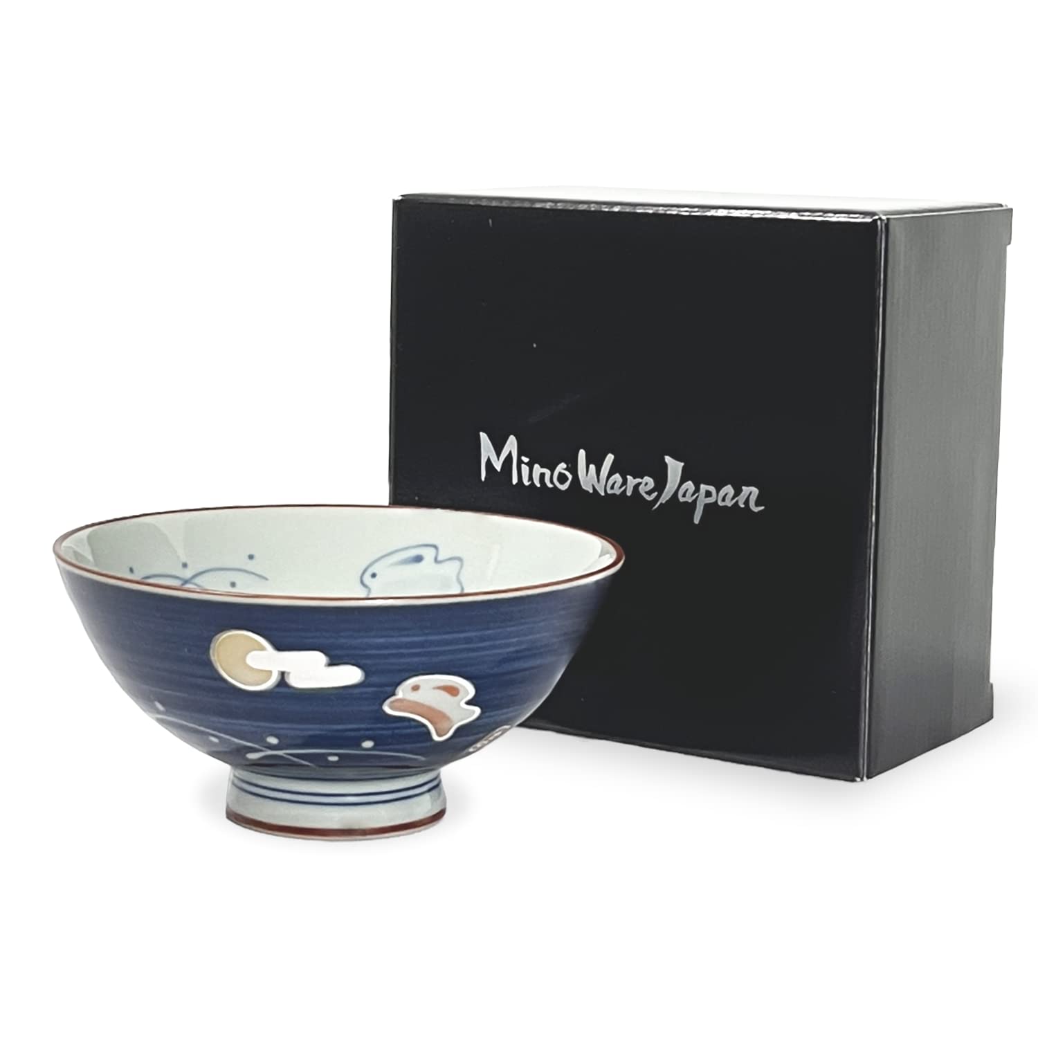 MINO WARE JAPAN Traditional Style Japanese Ceramics Rice Bowl Chawan Pottery, Dishwasher Microwave Safe Made in Japan (Totoya Us