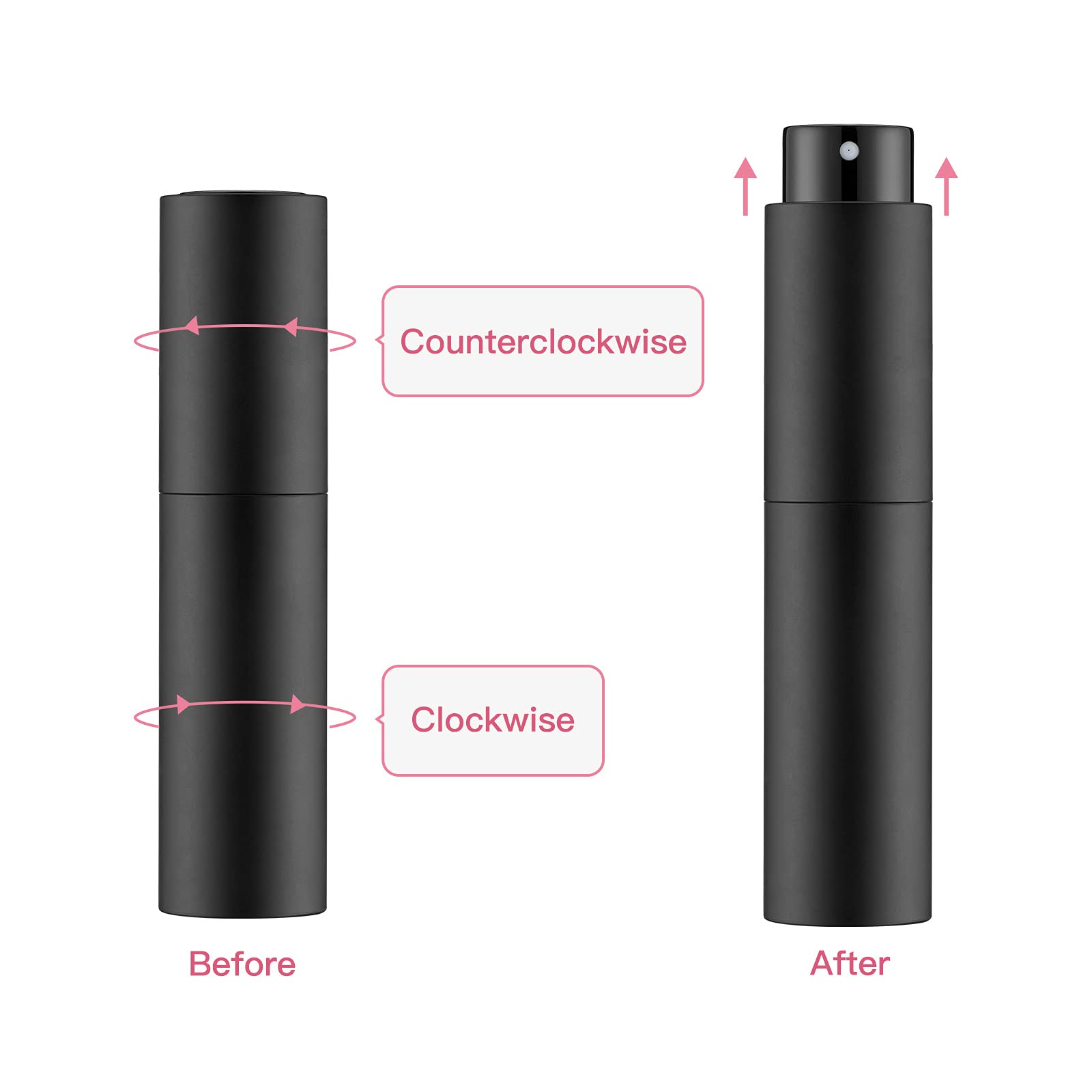 Tekson 10Ml Travel Perfume Atomizer Refillable, Mini Cologne Spray Bottle Empty, Small Coffee Spray Bottle (Black)