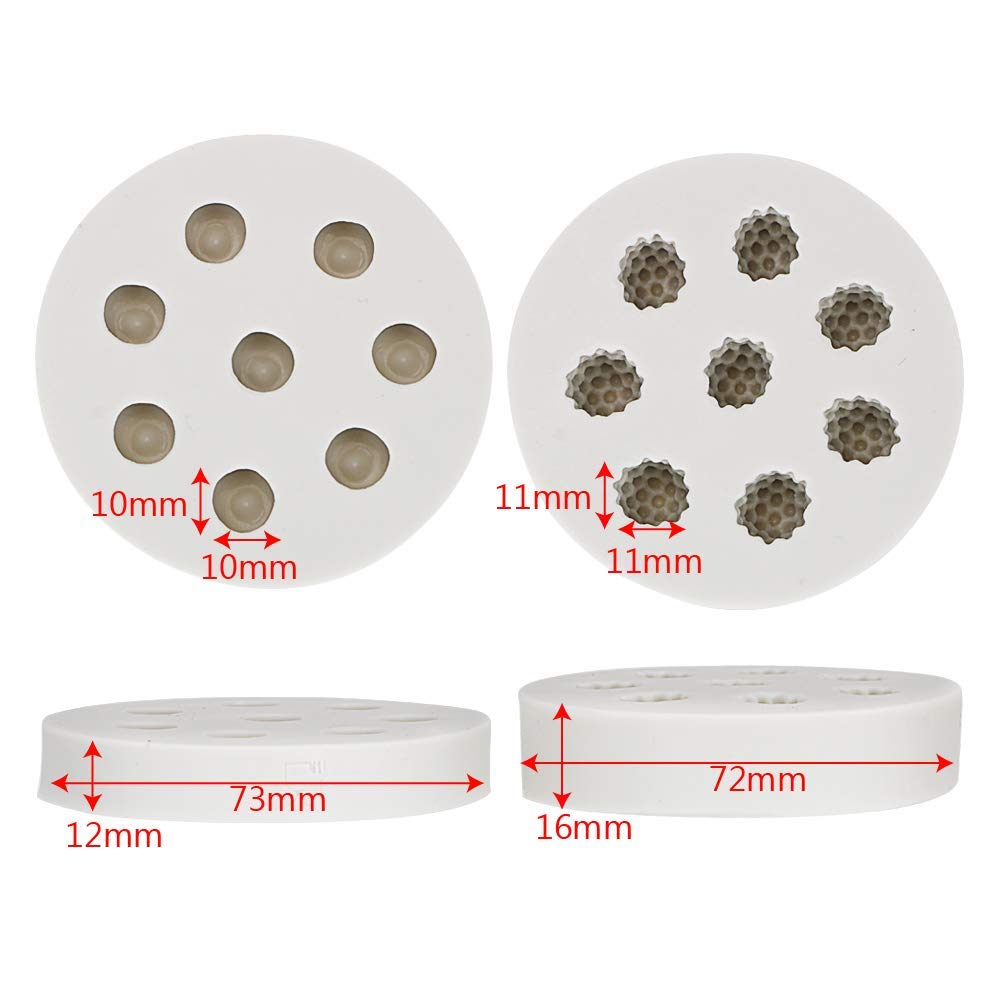 2Pcs Blueberry & Raspberry Silicone Fondant Molds, Mulberry Gum Paste Chocolate Candy Mold Cake Cupcake Decorating Tools