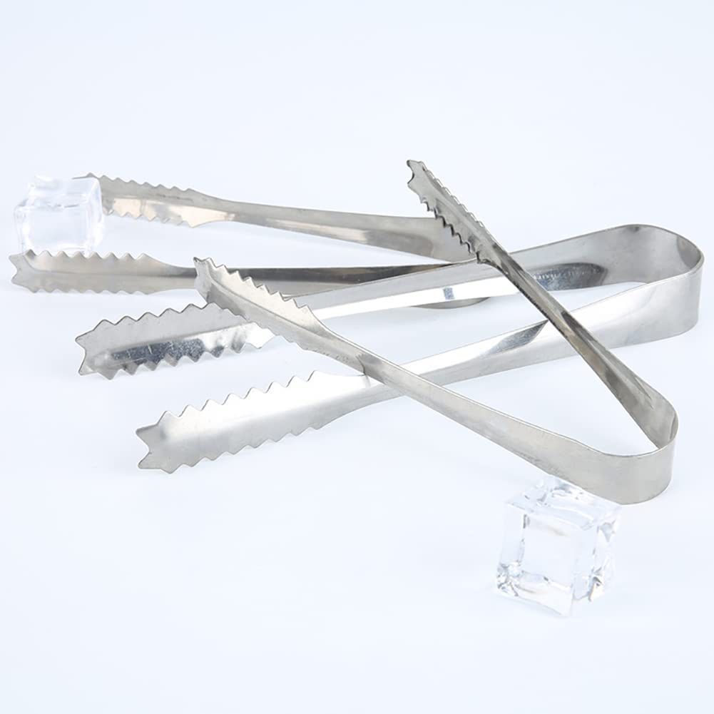 Uuyyeo 3 Pcs 7 Inch Stainless Steel Kitchen Tongs Metal Cooking Food Tongs Ice Cube Serving Tongs