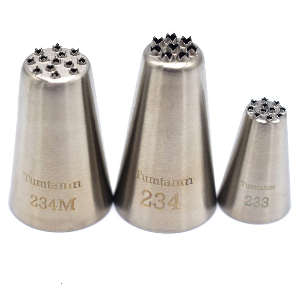 Tumtanm #234M #234#233 Seamless Grass Piping Tip, Diy Piping Icing Nozzle Tool For Cupcakes