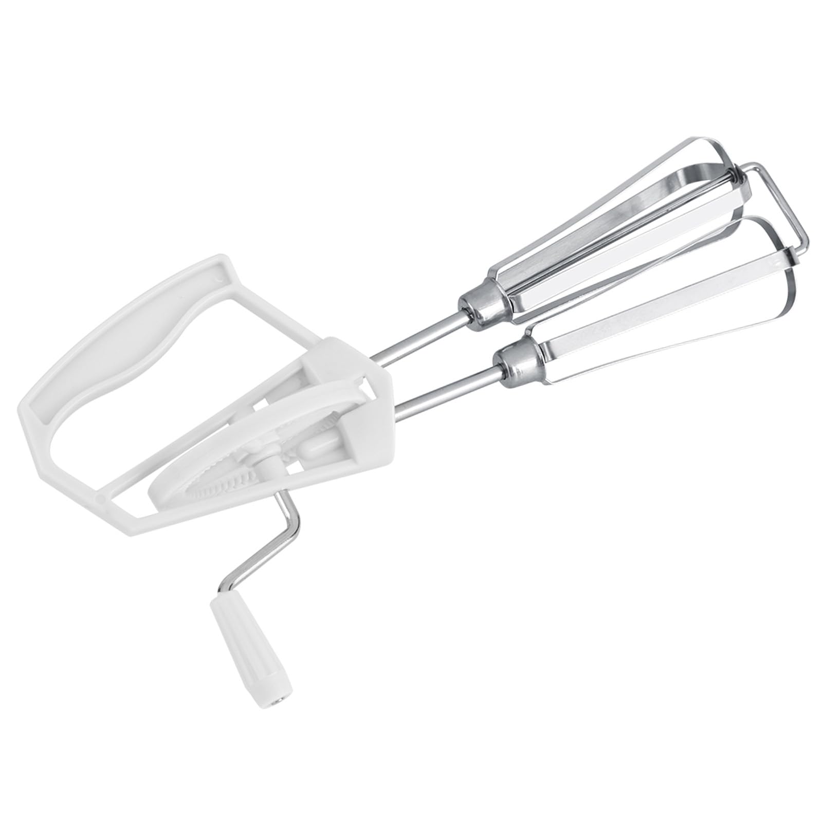 Gloglow Stainless Steel Rotary Hand Whip Whisk Egg Beater Mixer Cooking Tool Kitchen, White