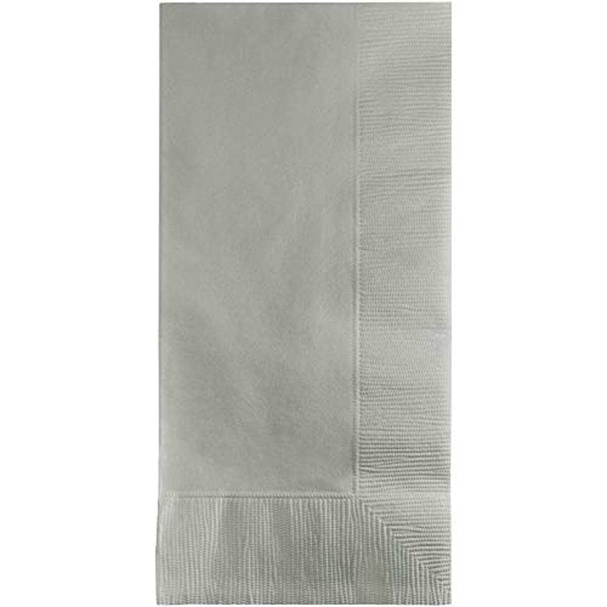 Creative Converting Touch Of Color 2-Ply 50 Count Paper Dinner Napkins, Shimmering Silver