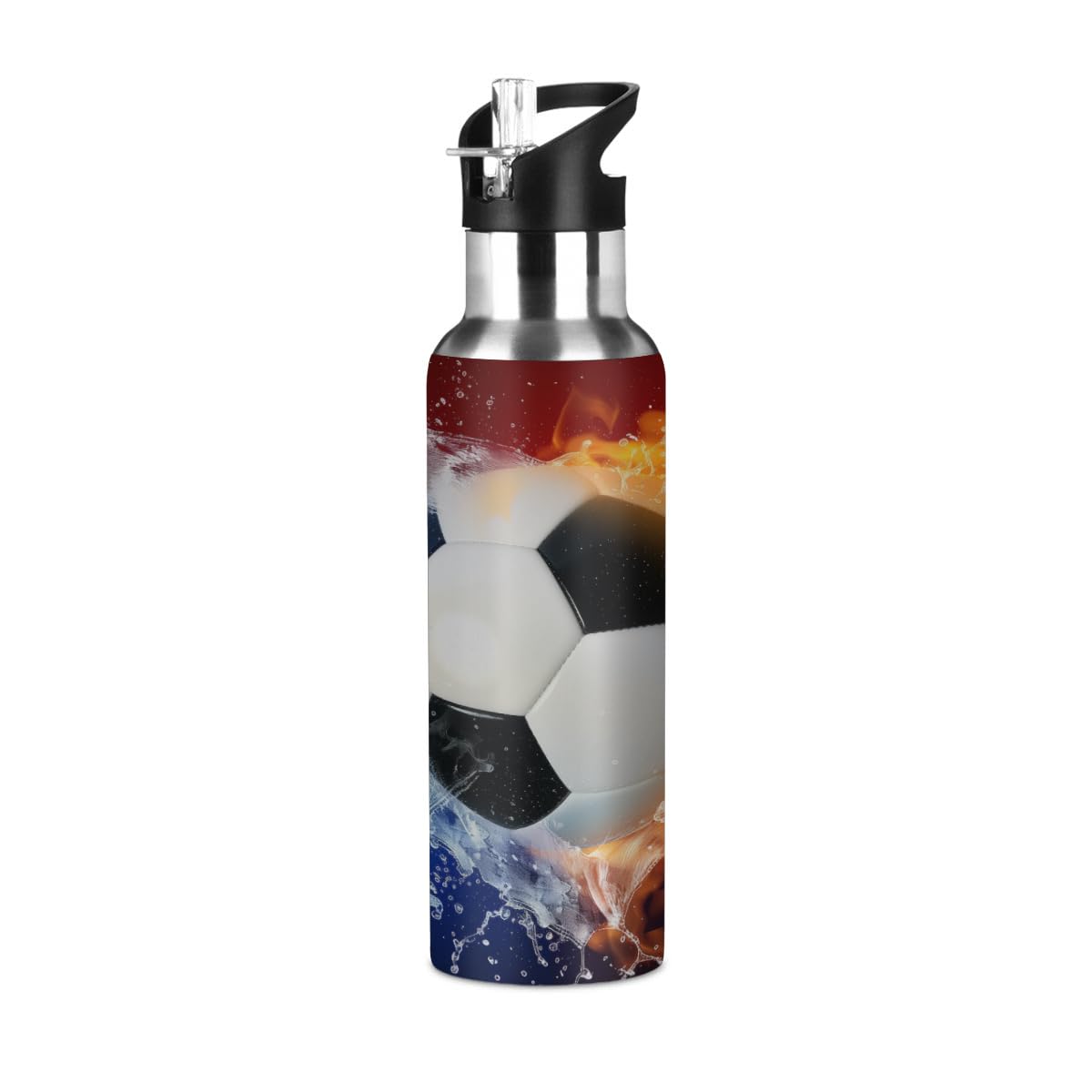 Space Fire Water Soccer Water Bottle Vacuum Insulated Stainless Steel Mug