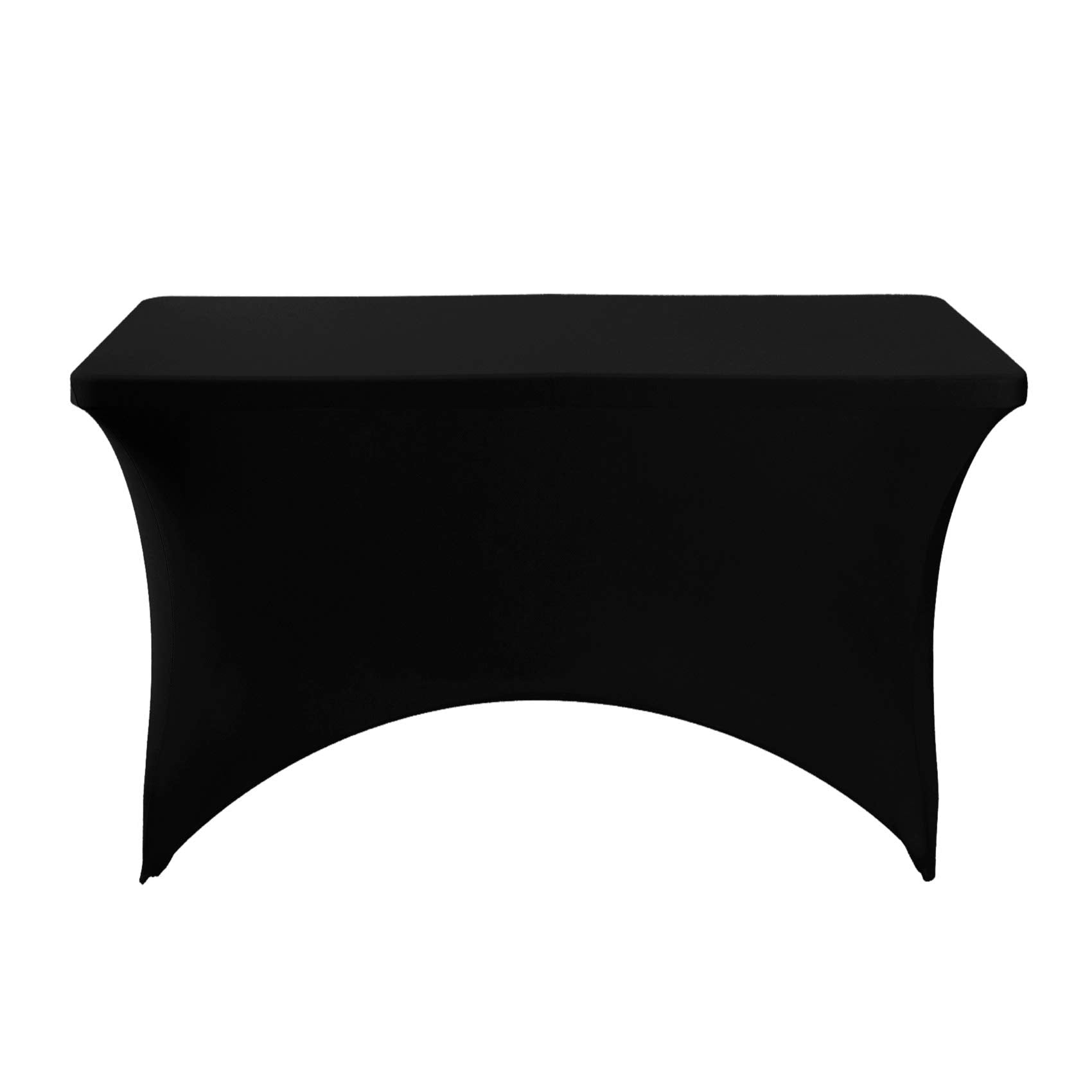 Hezuzo 2Pack Spandex Table Cover For 4Ft Table Universal Fitted Stretch Tablecloth For Party, Banquet, Wedding And Events-Black