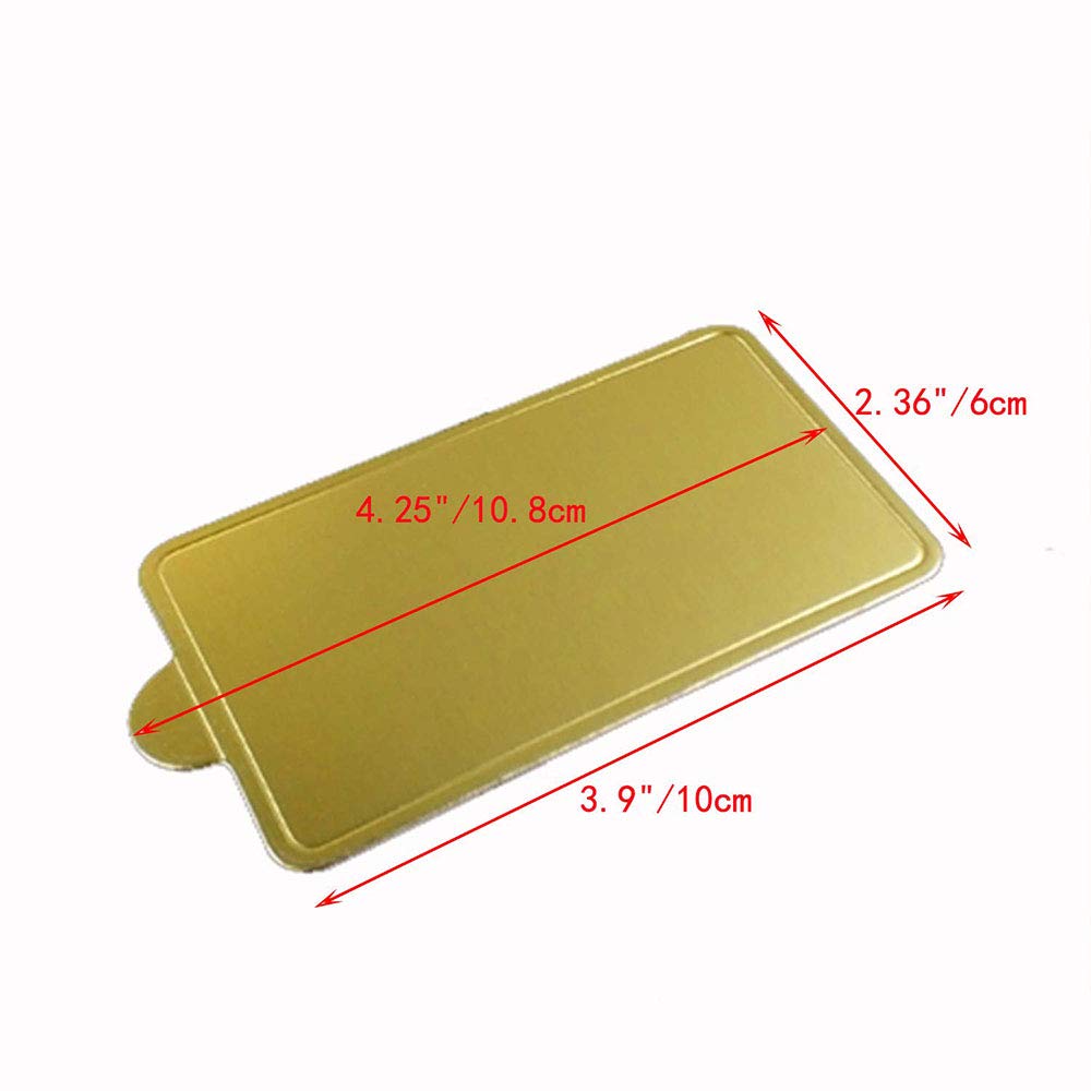 100-Pack Mini Cake Base Boards, Gold Mousse Cake Cardboard Set, Ideal For Dessert Buffet, Wedding, Parties, Catering Supplies (M