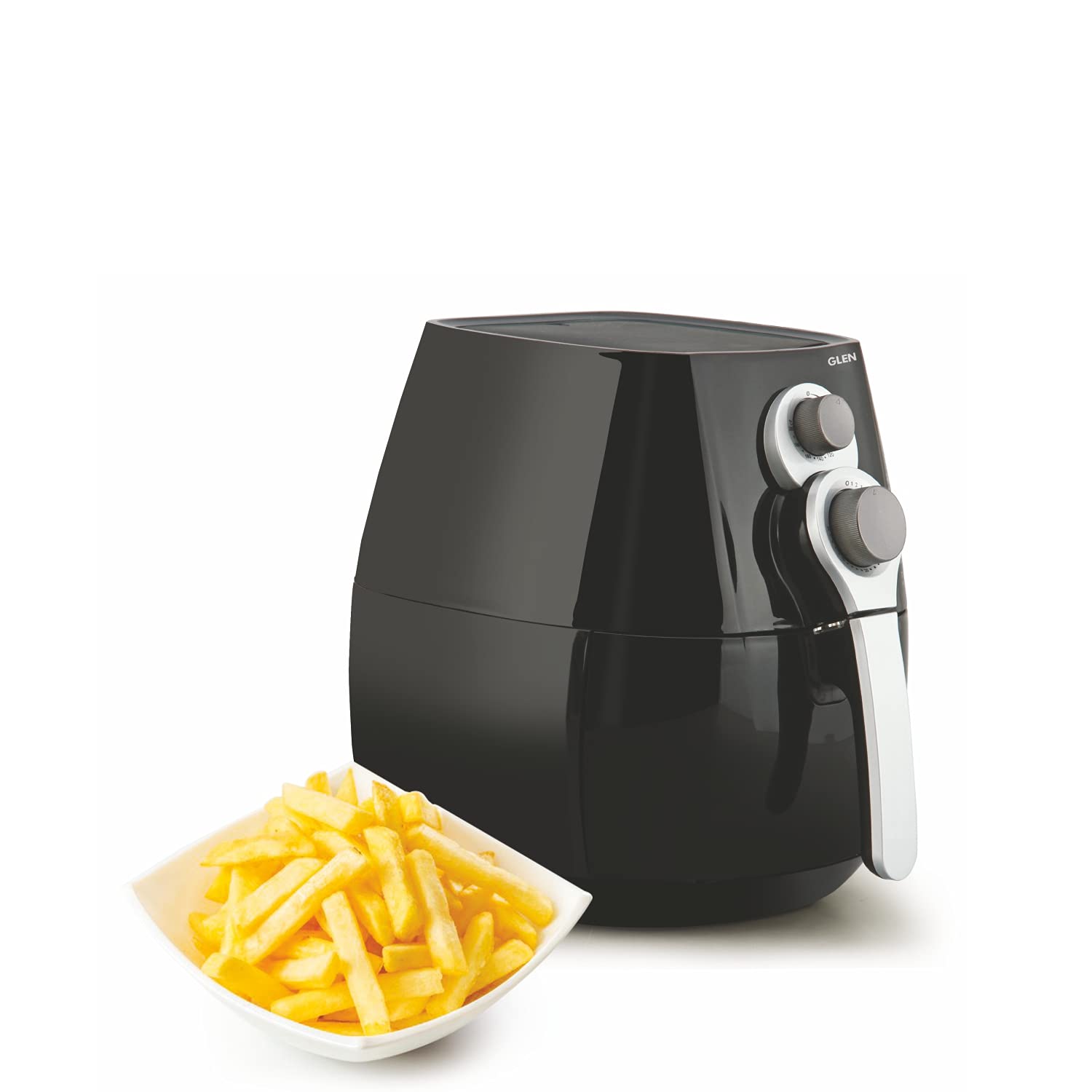 Glen Electric Air Fryer 2 Litres, 800W, Preset Temperature Ccontrol -Black & Silver (3045), 2 Years Warranty (Sa-3043)