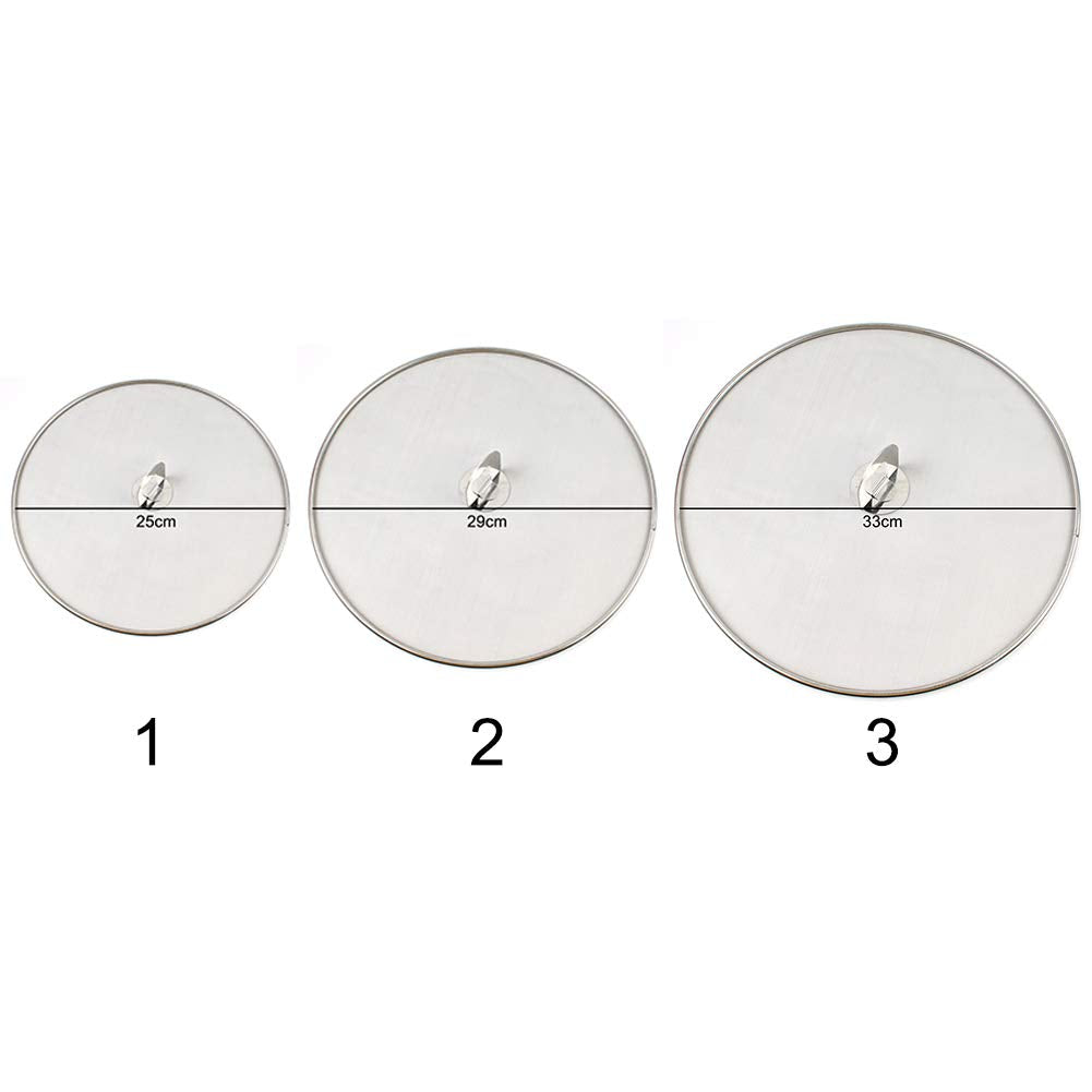 Stainless Steel Splatter Screen Mesh Pan Pot Lid Cover Oil Resist Splash Guard Frying Cooking Tools Practical Kitchen Accessorie