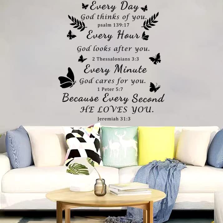 Bible Verse Wall Stickers Inspirational Wall Decal Vinyl Quote Bible Sticker Christian Praise God Religious Peel And Stick Wall