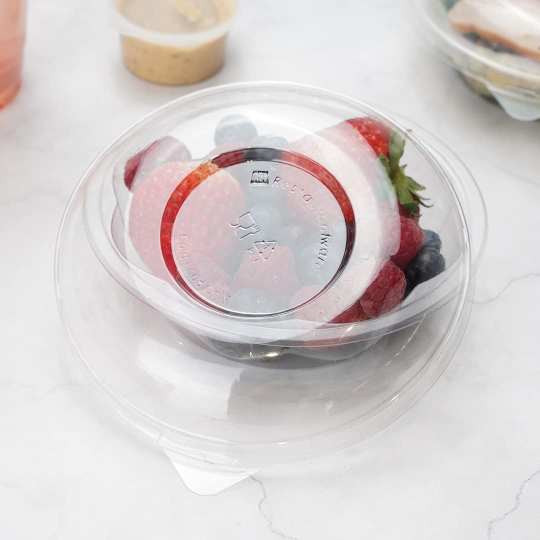 Restaurantware Lids Only: Thermo Tek Lids For 8- 12- 16-Ounce Disposable Salad Bowls 50 Round Deli Bowl Lids - Bowls Sold Separa