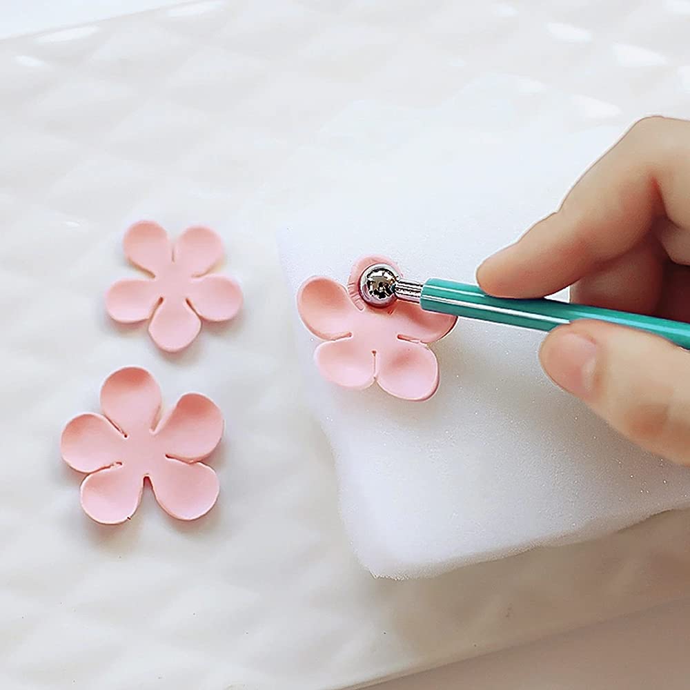 4 X Fondant Cake Decorating Clay Flower Sugarcraft Ball Model Diy Tool 8 Sizes (Green)