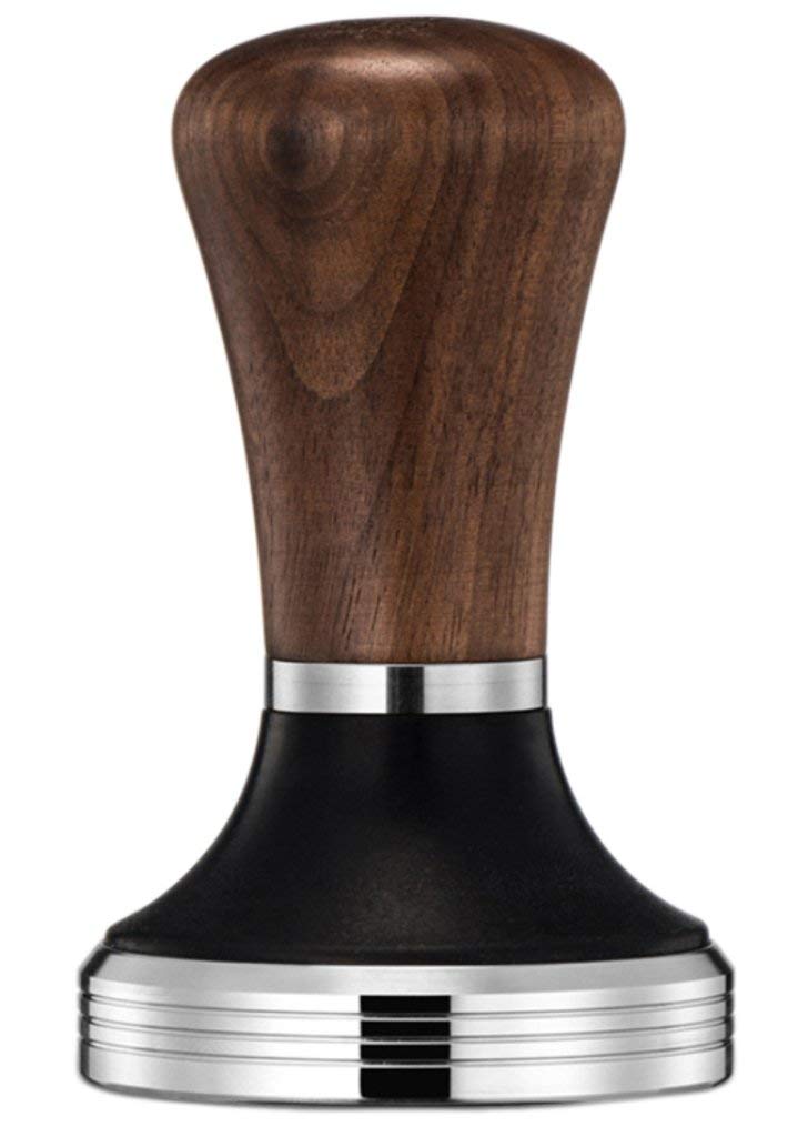 Diguo Elegance Wooden Coffee Tamper. Flat Espresso Tamper For 53Mm Portafilter. Stainless Steel Flat With Height Adjustable Wood